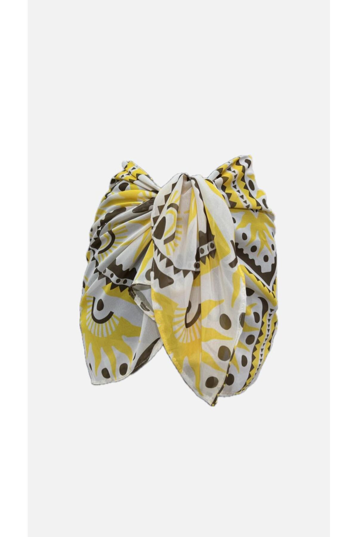 Niceboutique Belden Bağlamalı Desenli Şifon Pareo (150cmx50cm)