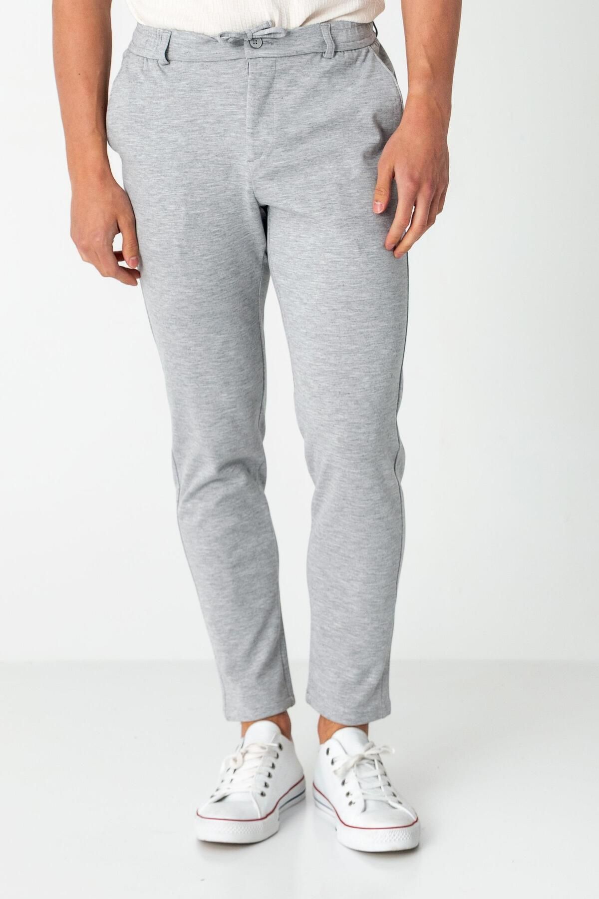 Cekmon Erkek Relaxed Fit Beli Lastikli Bağcıklı Likralı Süper Rahat Jogger Pantolon