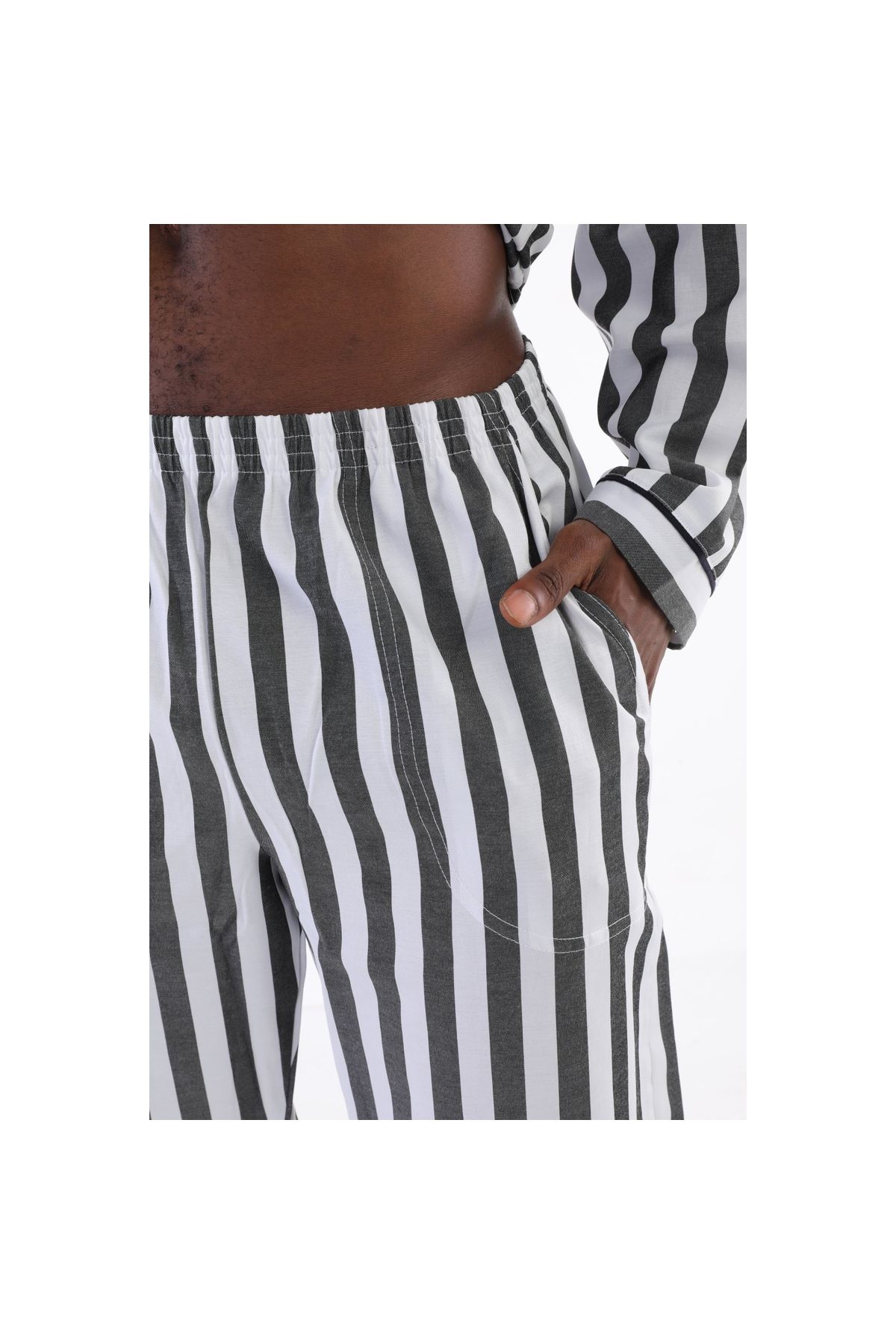 Narnuga 4007 Uzun Kol Çizgili Gaffur Erkek Pijama Takım