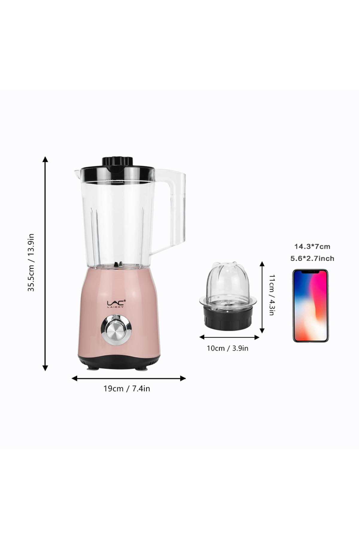 LAC LAICHY-Blender for Smoothies,300W Personal Blender,1.5L Countertop Blender 6