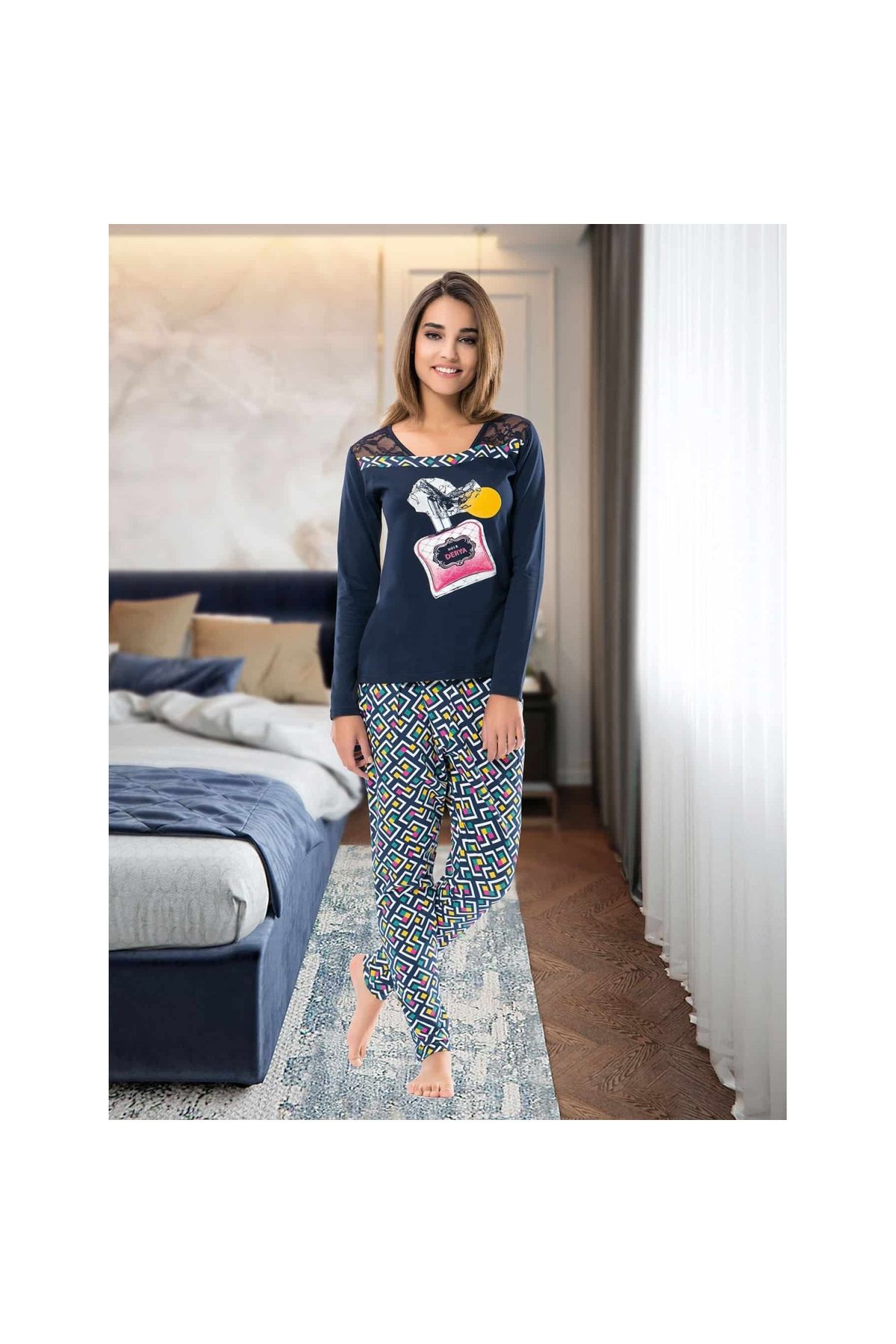Narnuga Uzun Kol Kadın Pijama Takımı 1113