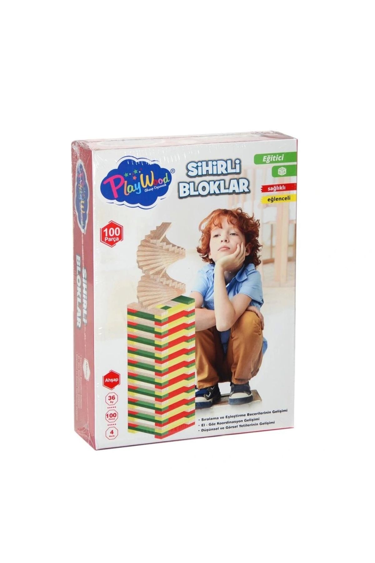OurStyles ONY-358 Ahşap 100 Parça Sihirli Bloklar