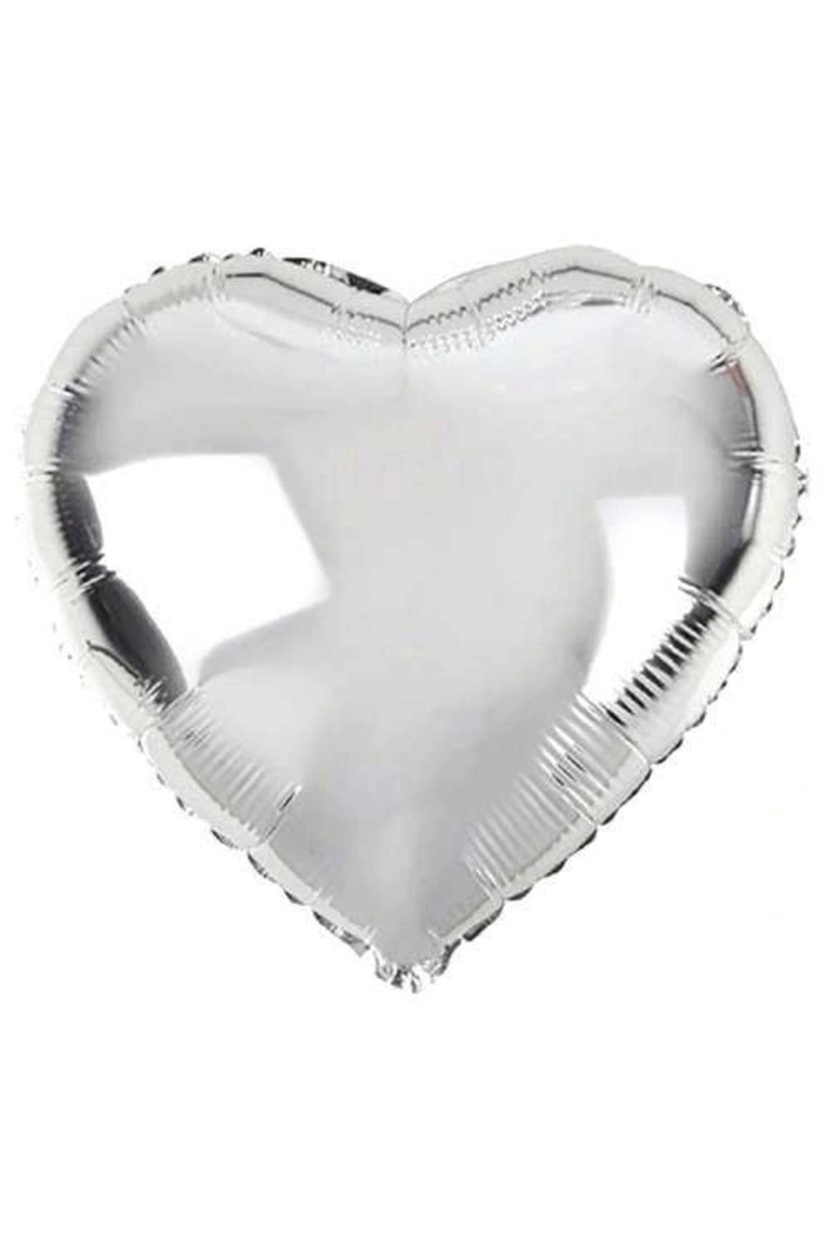 OurStyles Kalp Şekilli Gümüş Renk Toptan Folyo Balon 45 cm 10 Adet