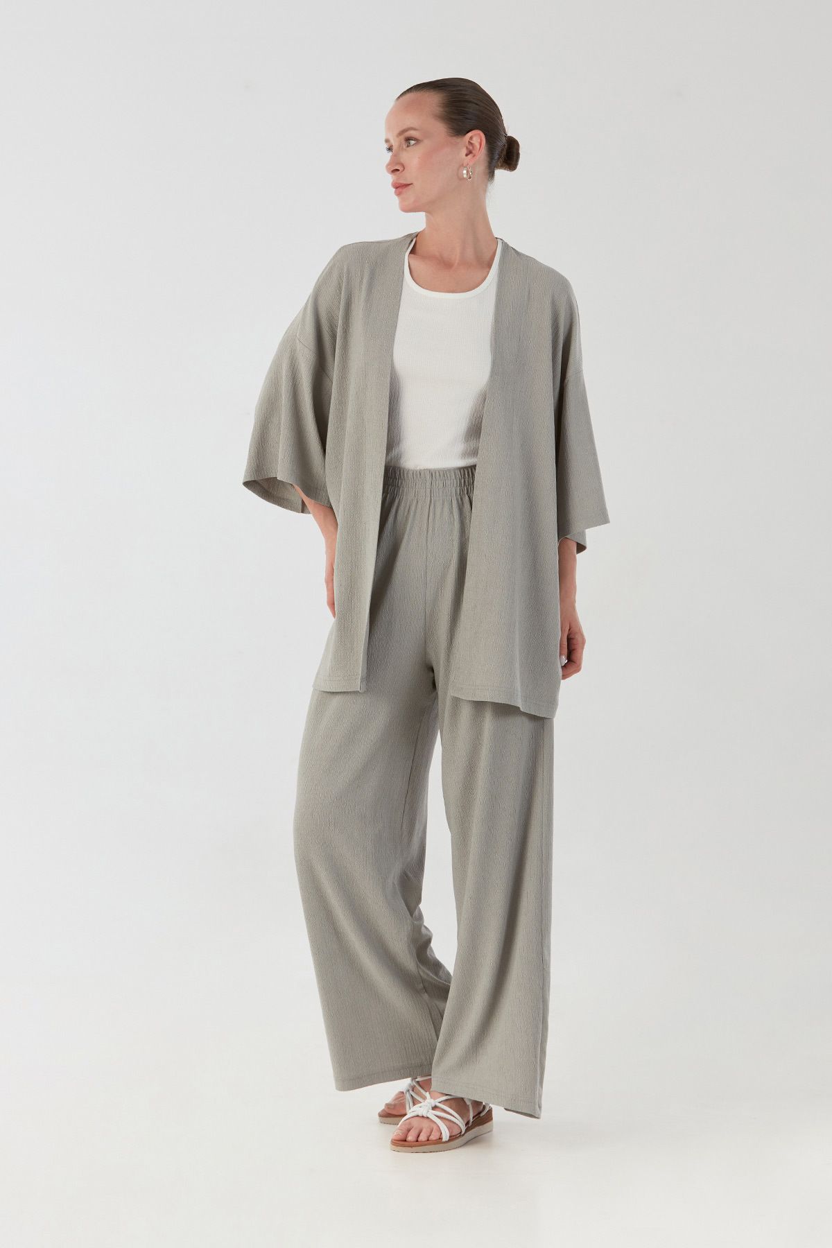 Fulla Moda-Bürümcük Fabric Shawl Collar Set of 3 4