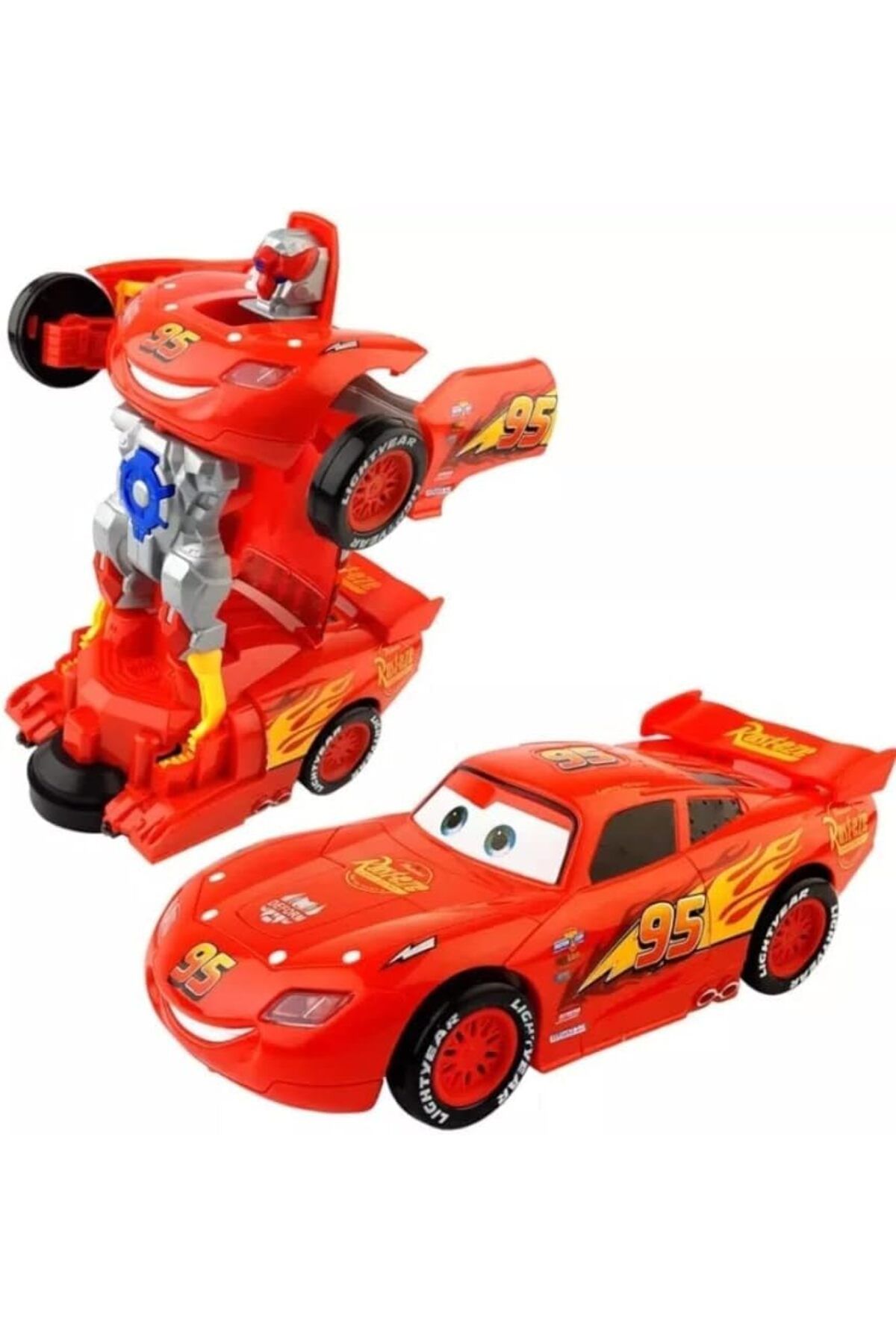 rexa-Robot Transforming Lightning McQueen Remote Controlled Rechargeable Car - Toy 2