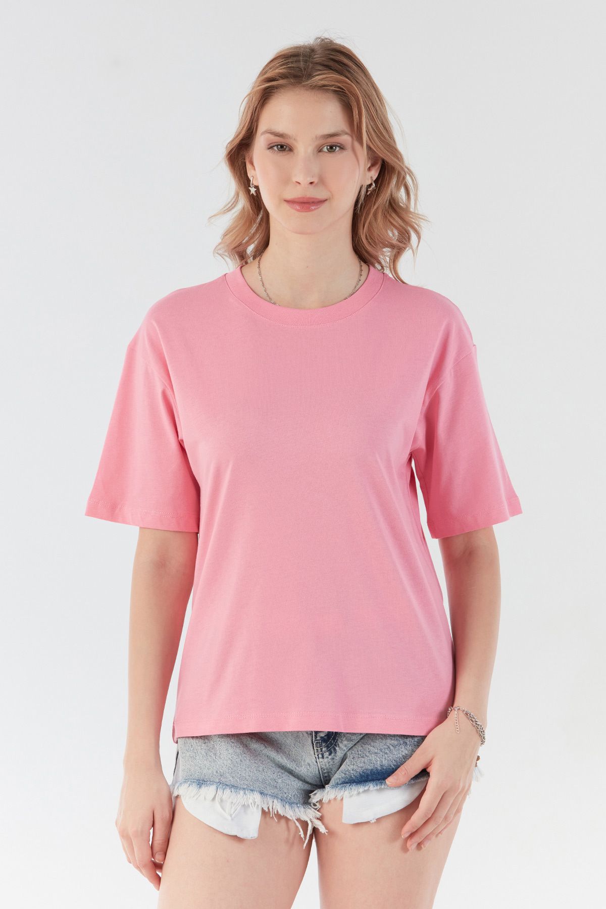 Fulla Moda Basic Bisiklet Yaka Tişört