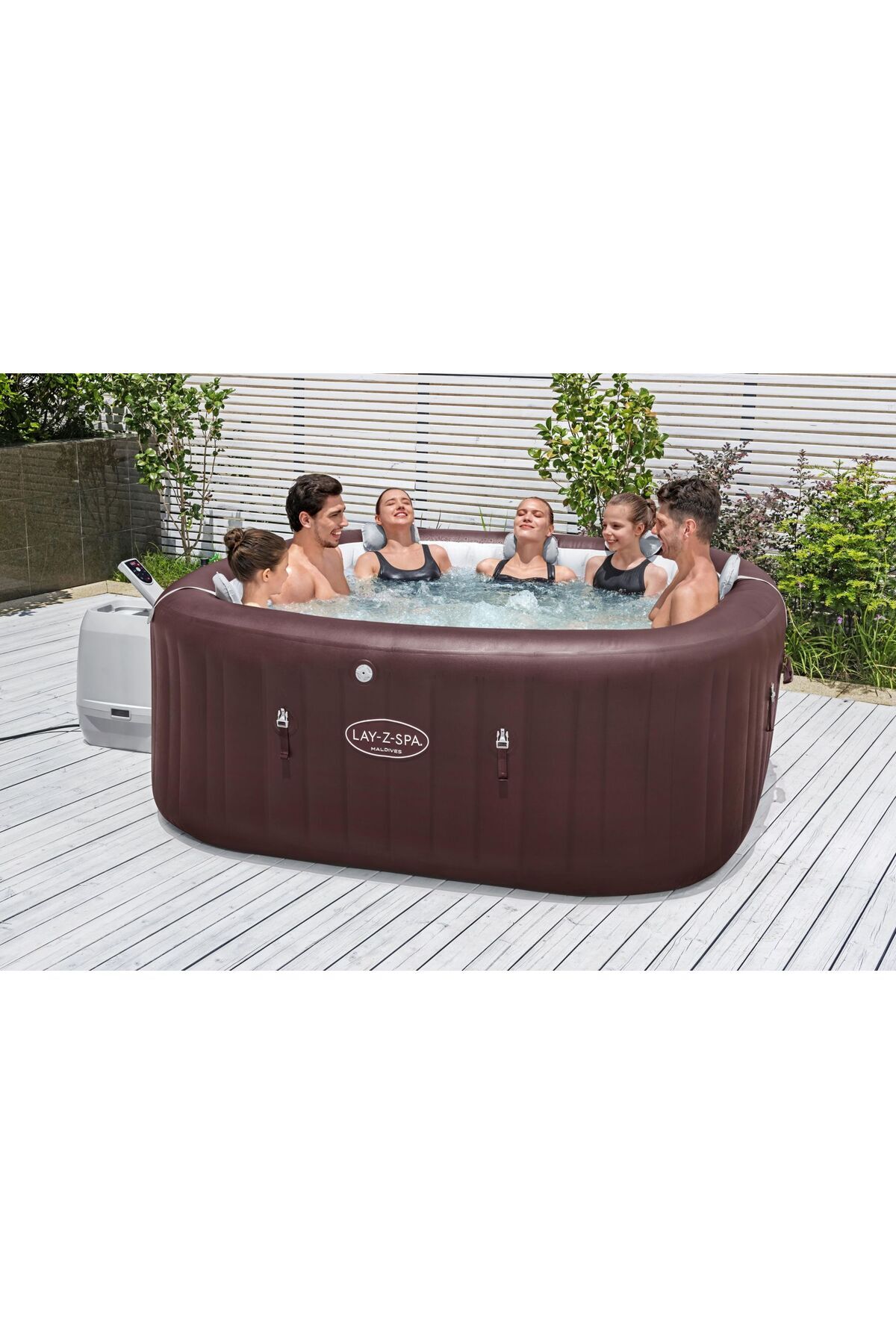 BESTWAY Lay-Z-Spa® Maldives Smart HydroJet Pro™ 6001U Enerji Tasarruflu Şişme Spa Havuzu, Mobil Uygulama Kon