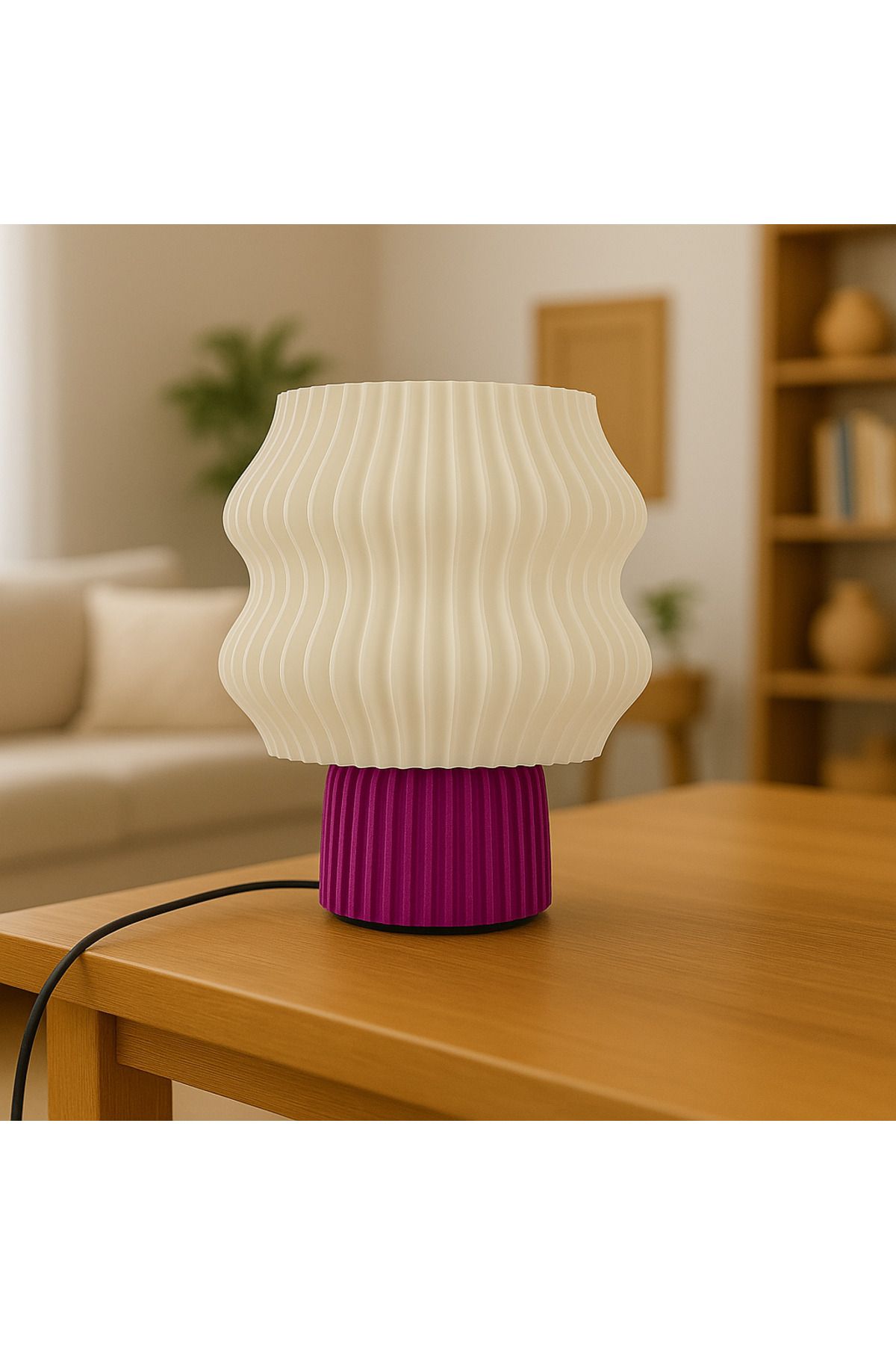 Dekor Modern Dalgalı Abajur – E27 Duy | 25x16 cm