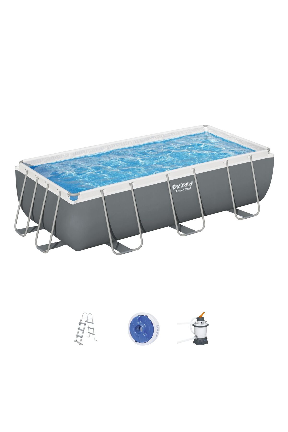 BESTWAY ® 56442 Power Steel™ Prefabrik Yer Üstü Havuz Seti 4,04 M X 2,01 M X 1,00 M