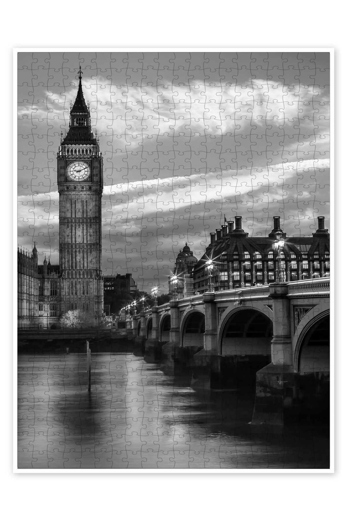 Jeronkarji Akşam Westminster Köprüsü'nde 500 Parça Puzzle Yapboz Şehir Manzara Temalı Hobilik