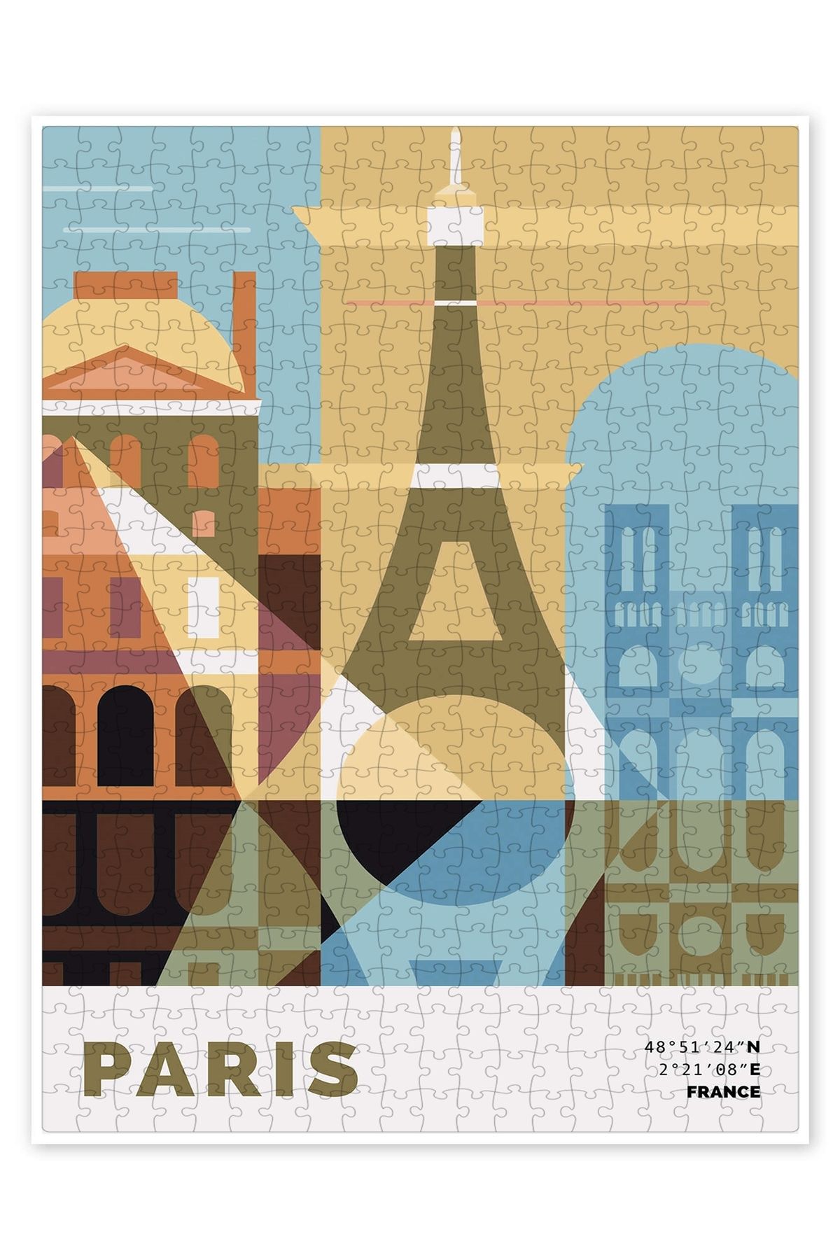 Jeronkarji Paris 500 Parça Puzzle Yapboz Şehir Manzara Temalı Hobilik