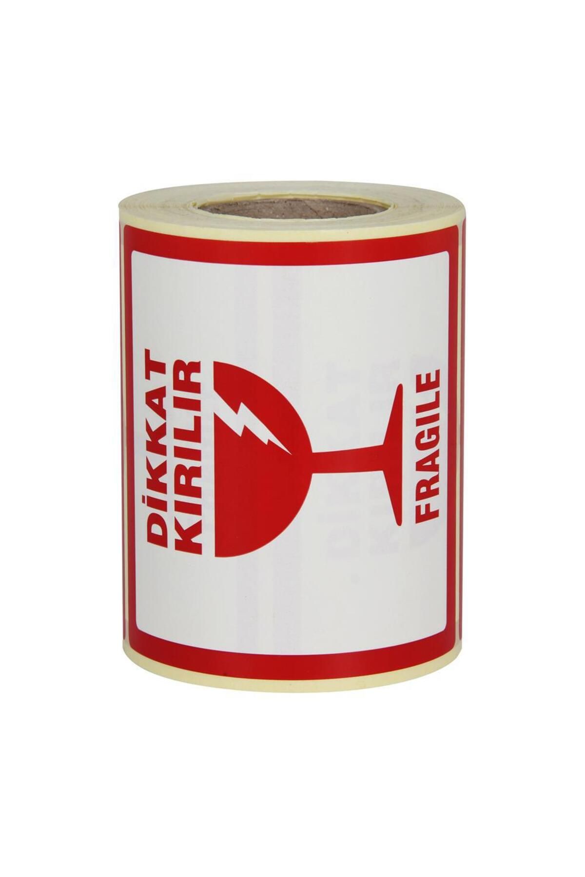 ekstrafix Dikkat Kırılır Etiketi Sarım Rulosu 10 x 10 cm 250 Adet - Kırmızı