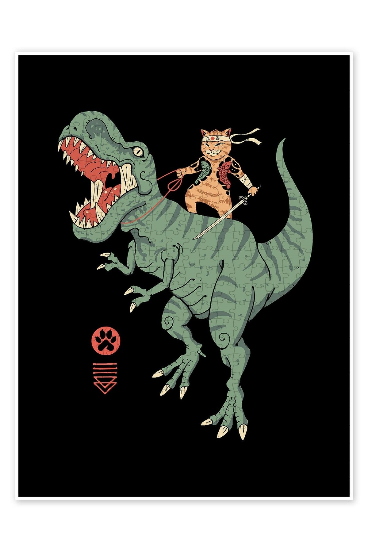 Jeronkarji Catana T-rex 500 Parça Puzzle Yapboz Kedi Köpek Temalı Doğa ve Orman Hayvanları