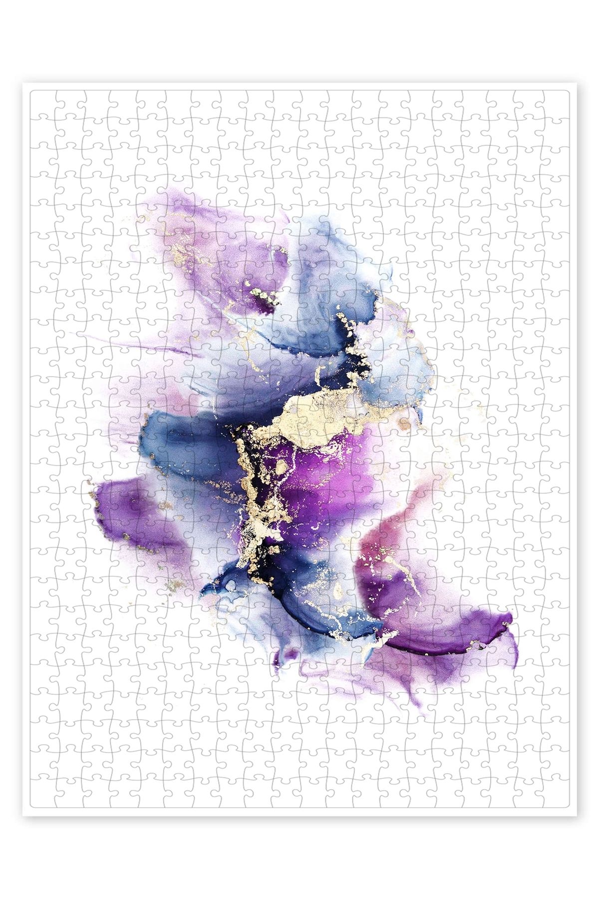 Jeronkarji Fırtına Modern Mor Resim 500 Parça Puzzle Yapboz Bohem Soyut Sanat Temalı