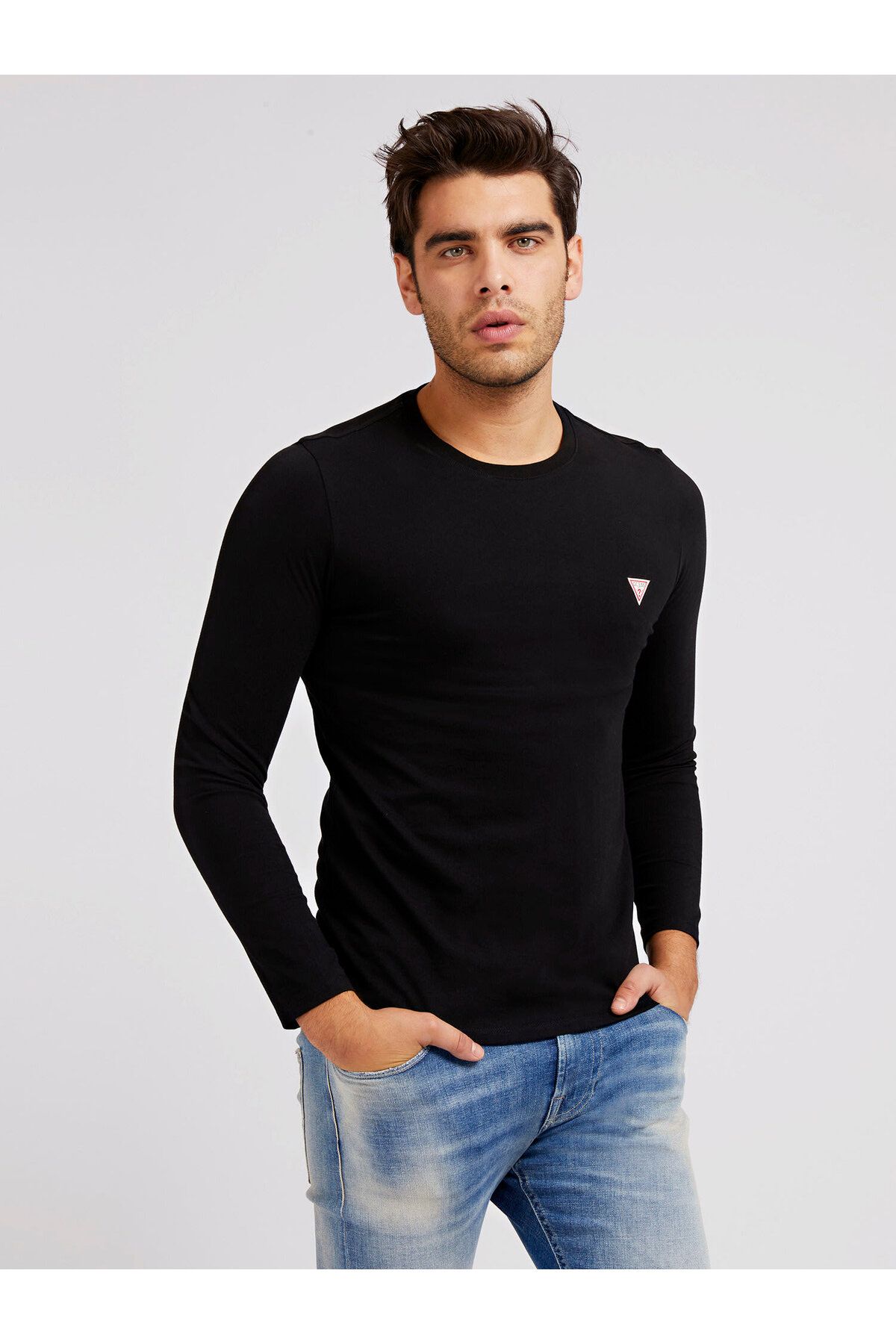 Guess Cn Ls Core Erkek Slim Fit T-Shirt