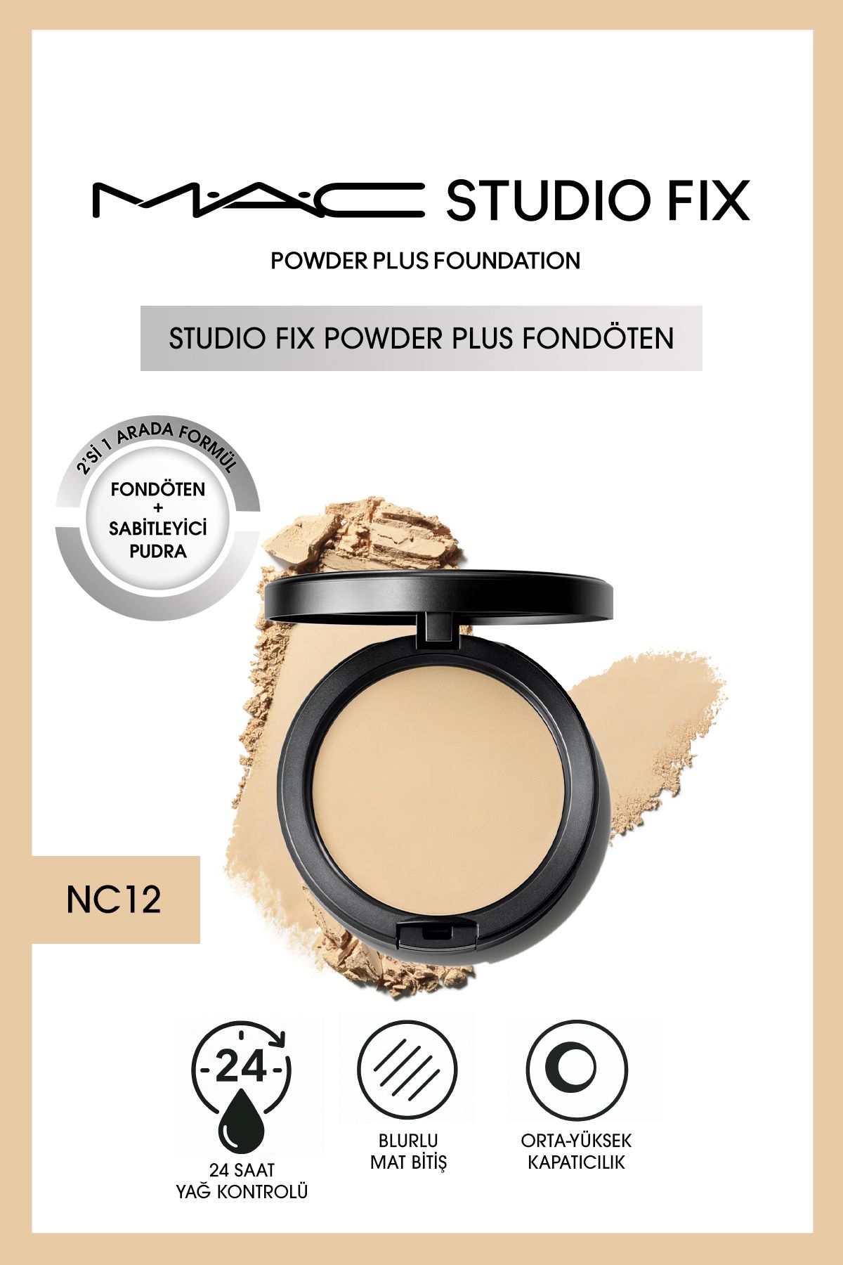 M.A.C YENİ Studio Fix Powder Plus Fondöten - NC12