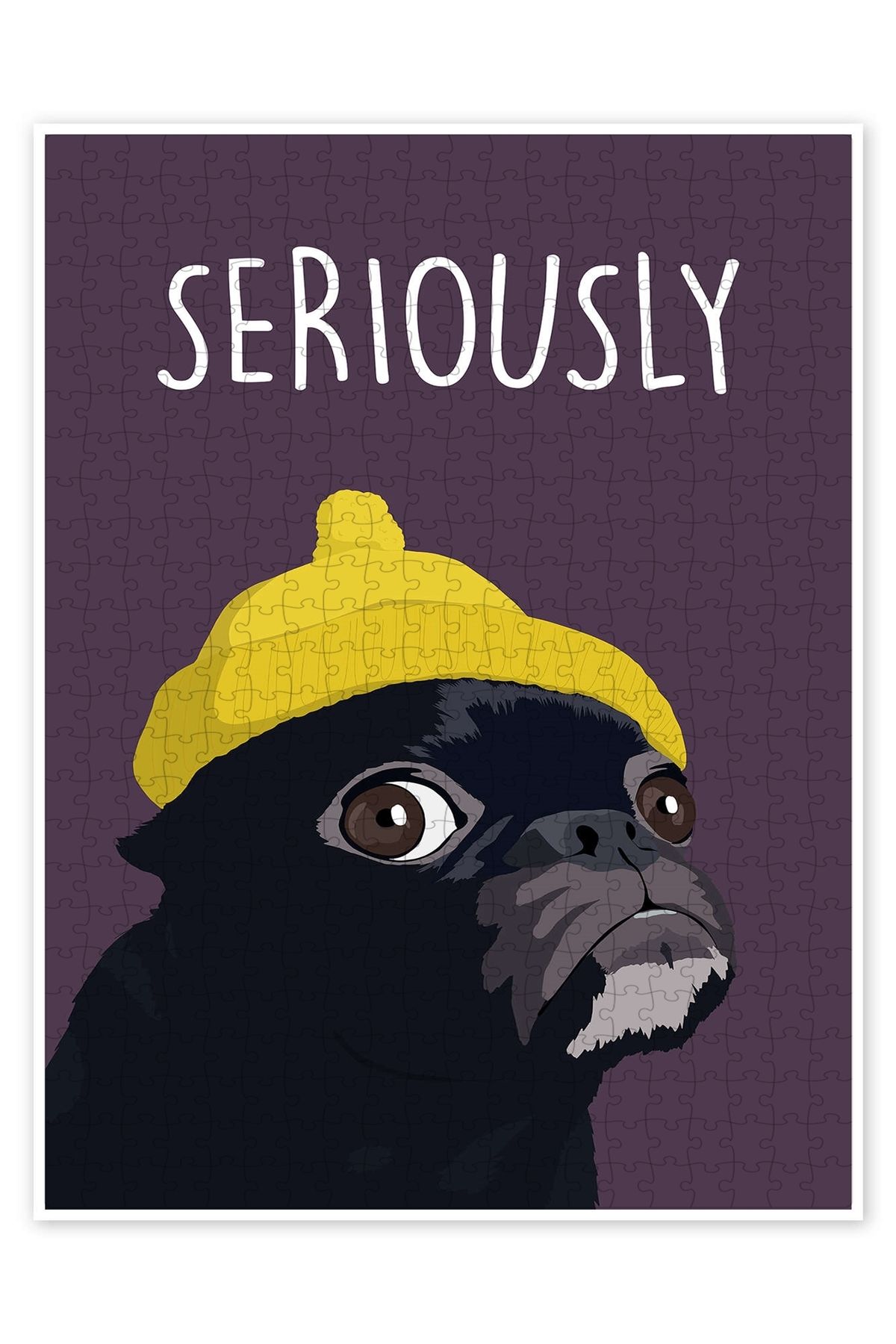 Jeronkarji Seriously (Pug) 500 Parça Puzzle Yapboz Kedi Köpek Temalı Doğa ve Orman Hayvanları