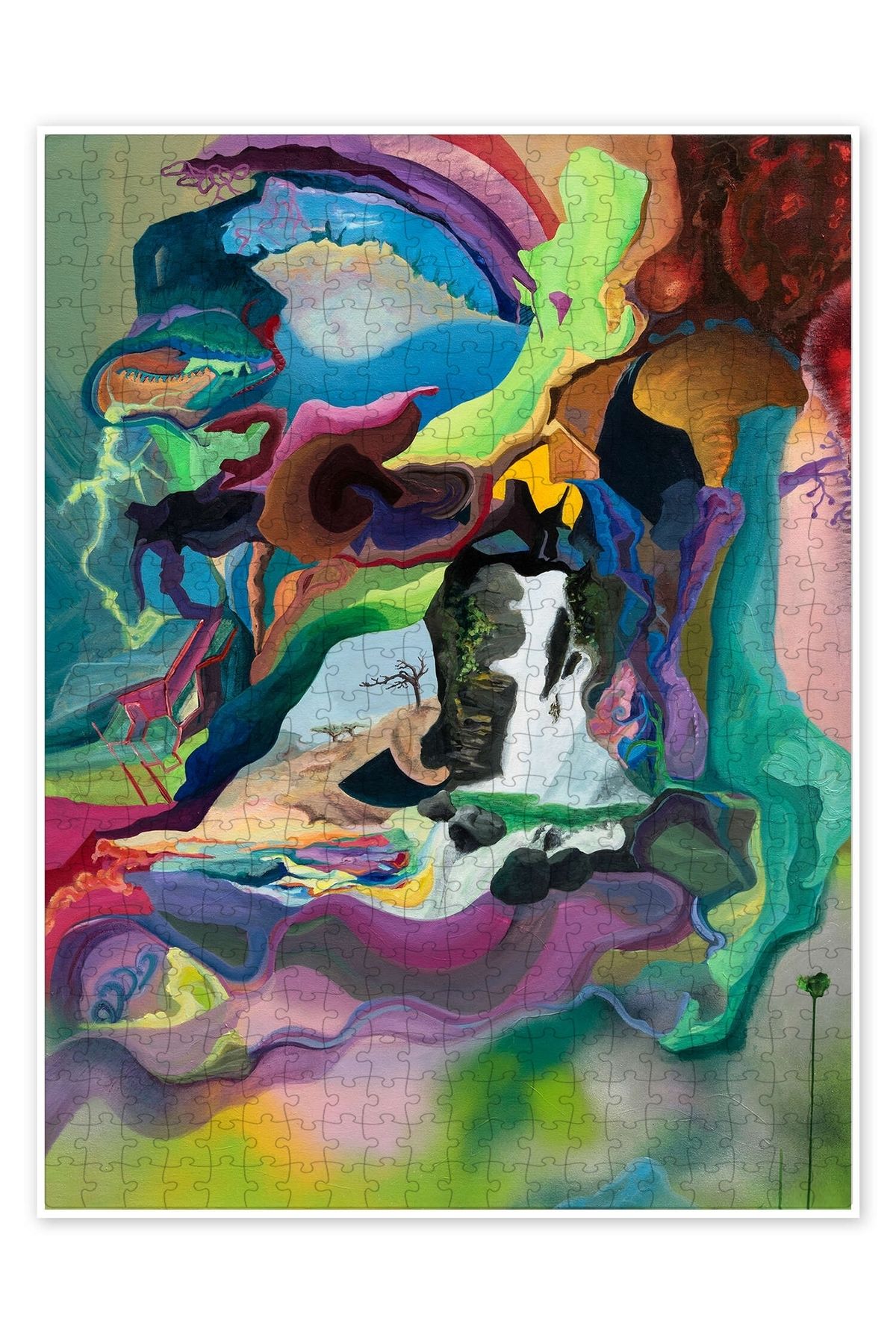 Jeronkarji Ara boşluktaki ağaç rüyası 500 Parça Puzzle Yapboz Bohem Soyut Sanat Temalı
