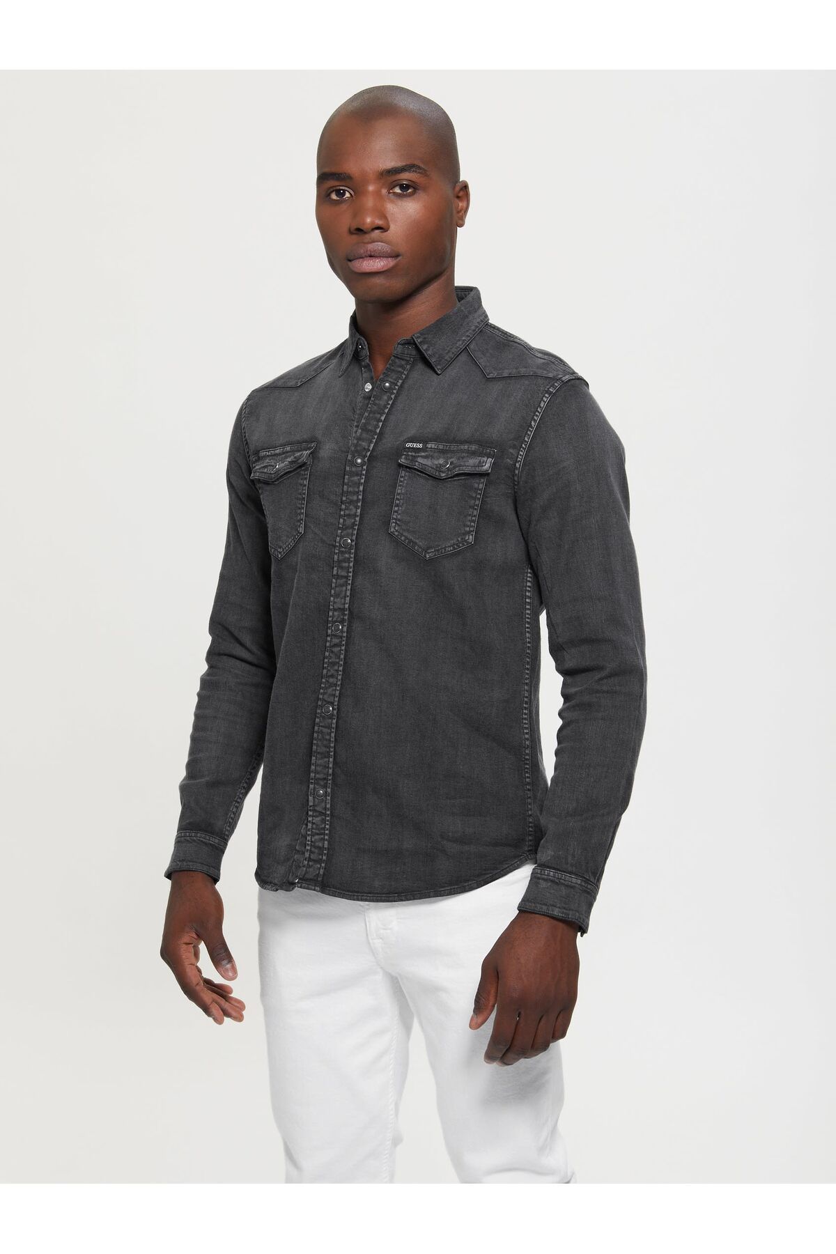 Guess Truckee L Erkek Slim Fit Denim Gömlek