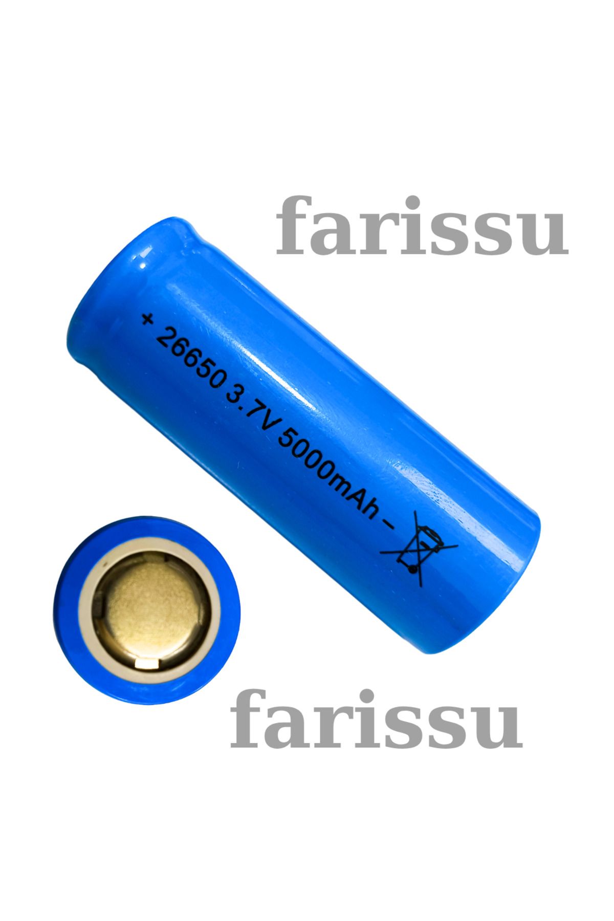 farissu 26650 3.7V 5000mAh Li-ion Şarjlı Pil
