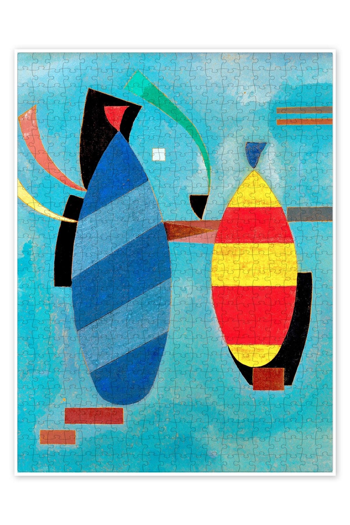 Jeronkarji Her İki Çizgili 500 Parça Puzzle Yapboz Bohem Soyut Sanat Temalı