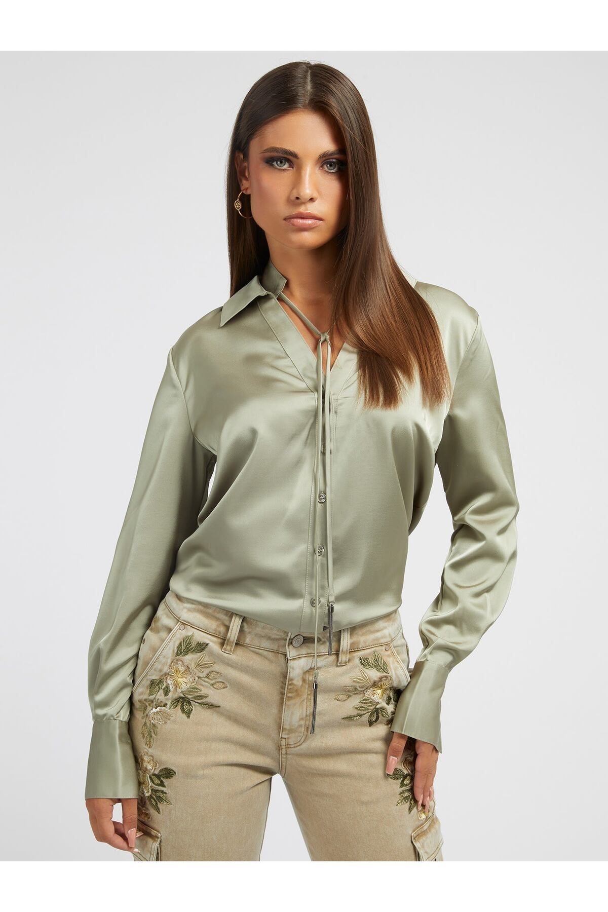 Guess Ls Floriane Kadın Regular Fit Gömlek