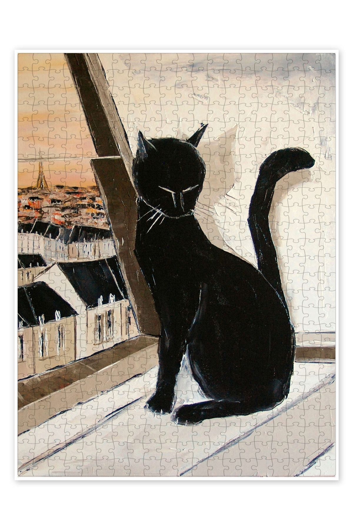 Jeronkarji Kedilerin Paris'i 500 Parça Puzzle Yapboz Şehir Manzara Temalı Hobilik
