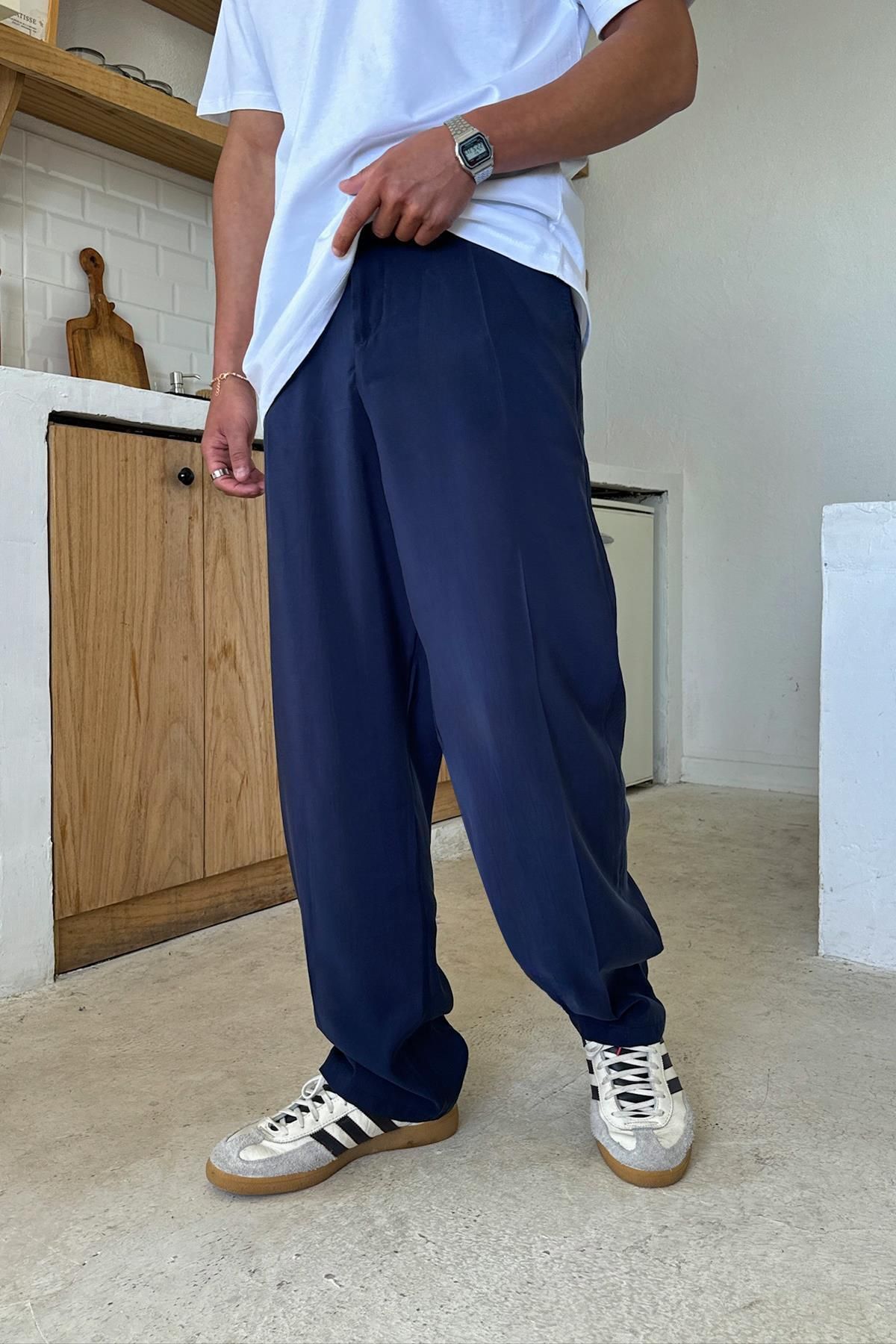 Flaw Wear Lacivert Ekstra Rahat Baggy Pantolon