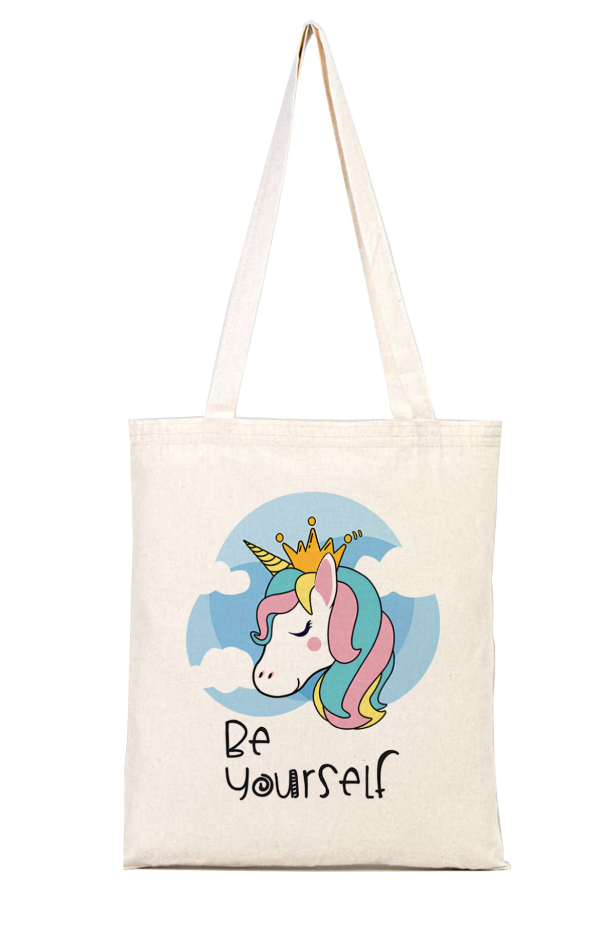 iyi fikirler Unicorn Baskılı Bez Omuz Çantası