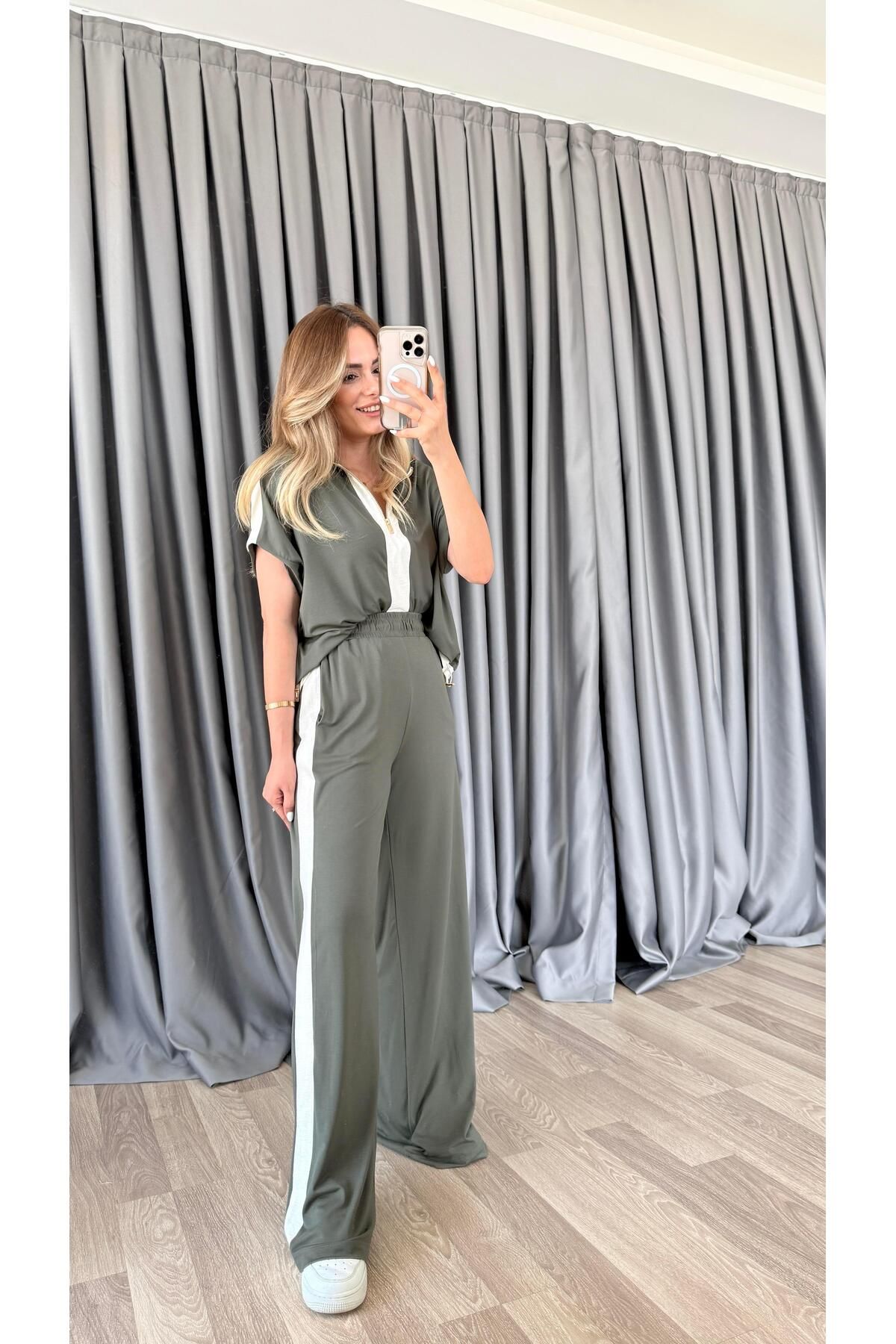 pelin yıldız butik Axel Fermuarlı Kısa Kol Eşofman Takım