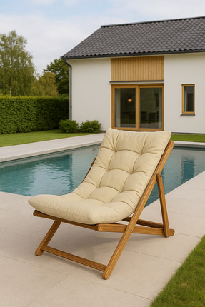 Genel Markalar Masif Ahşap Katlanır Minderli Şezlong Bahçe Balkon Plaj Piknik...