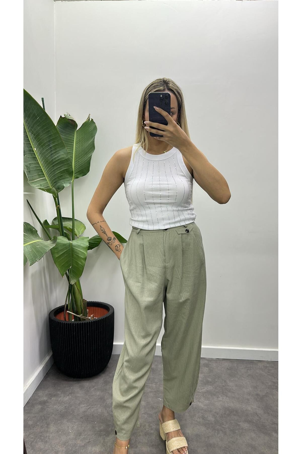 Acar Boutique Ham Keten Pantolon