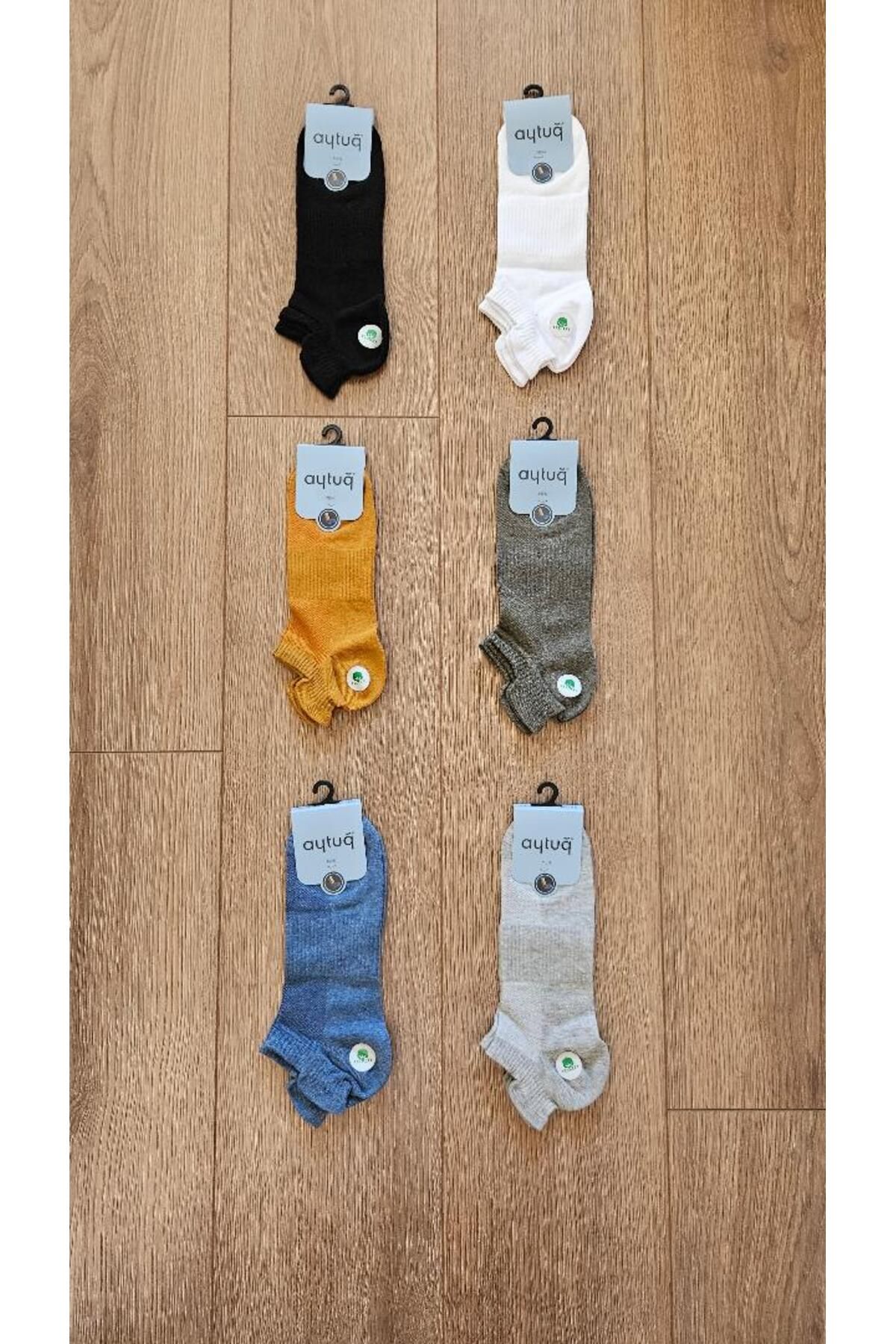 Aytuğ Aytuğ Erkek Yaz Sezonu 6 ÇİFT Pamuk-Cotton ( Çok Renkli ) Patik Çorap - 11262-6