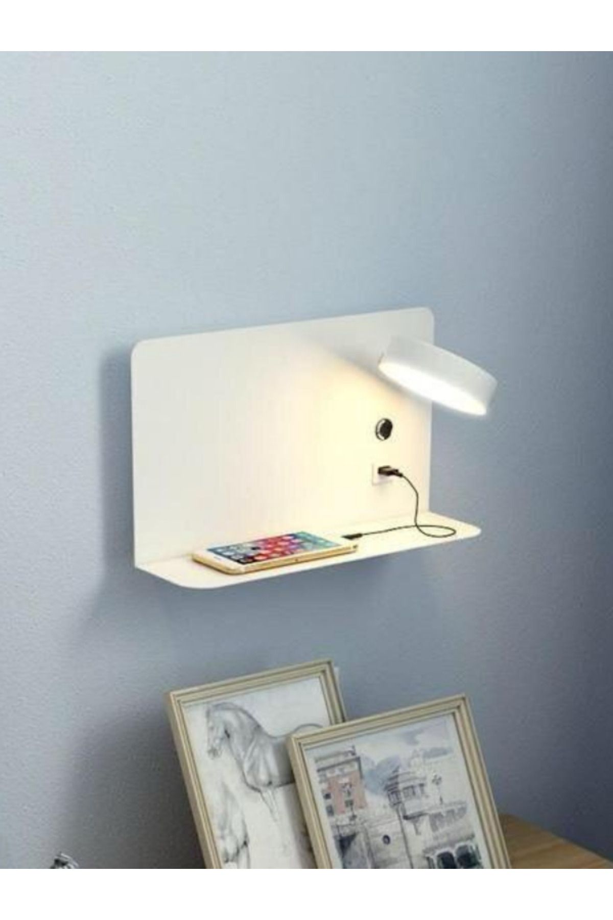 Home Aplik USB Şarj Girişli - Oynar Başlık - Sağ/Sol