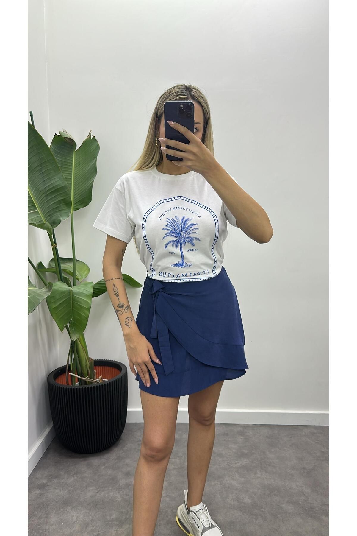 Acar Boutique Palm Basic Tasarım T-Shirt