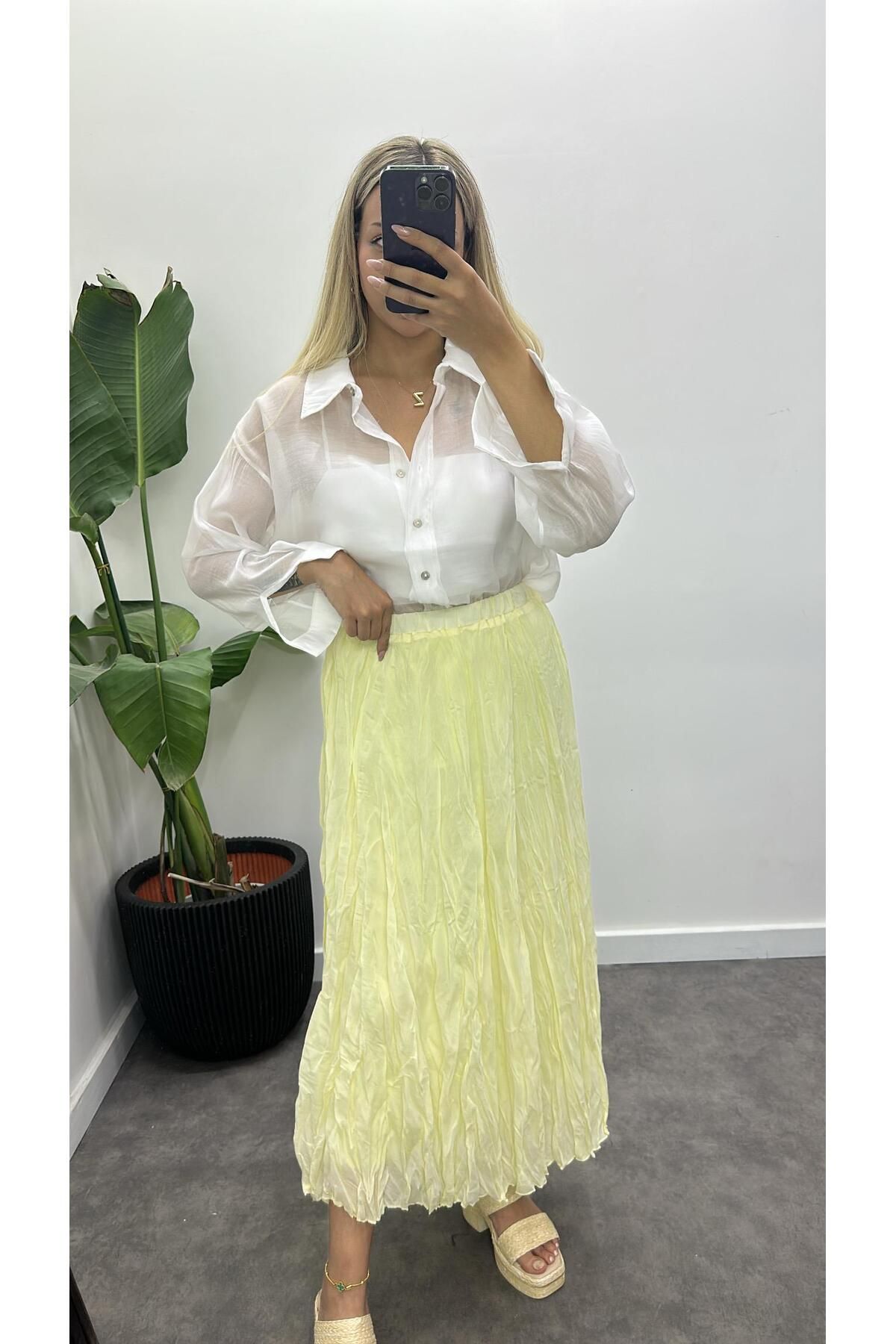 Acar Boutique Kırışık Lüks Kalite Etek