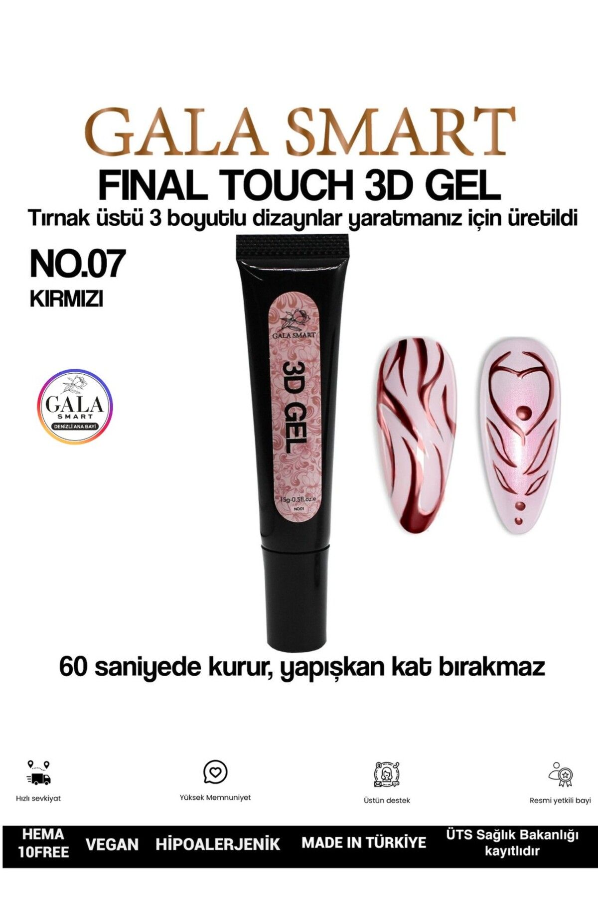 gala smart 3D 3 Boyutlu Nail Art Jeli