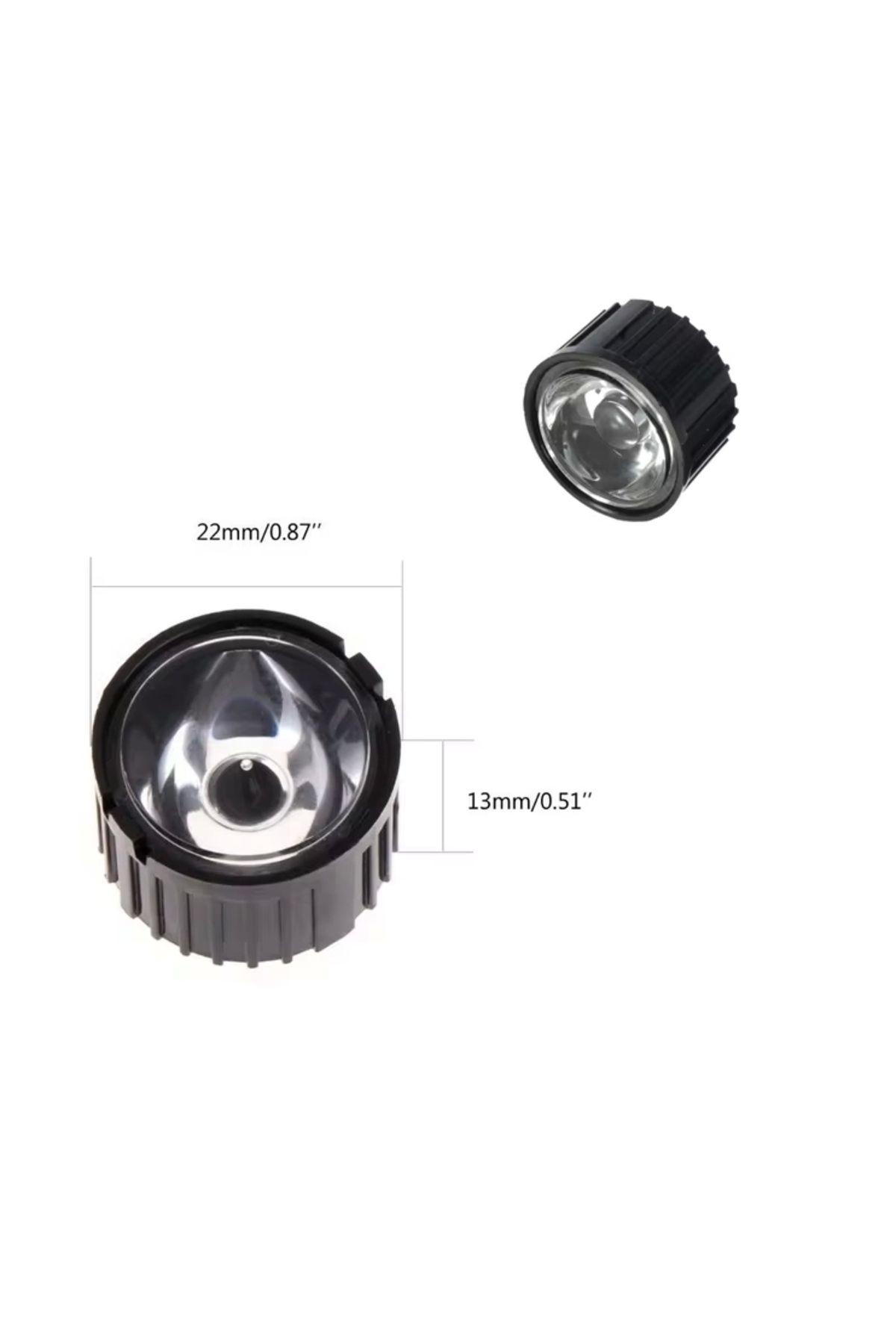 TIEE 1W 3W 5W Power LED Mercek Lens 45 Derece - Siyah Çerçeve