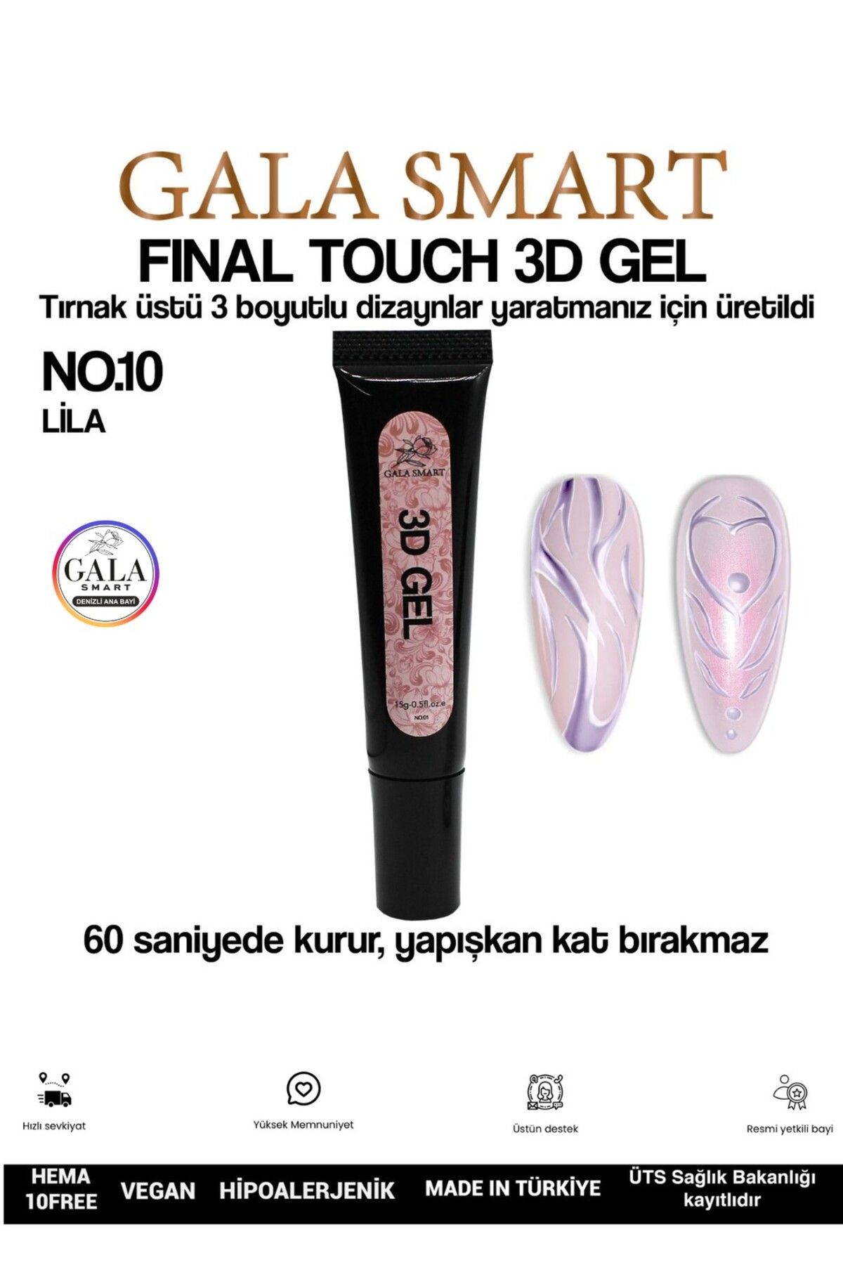 gala smart 3D 3 Boyutlu Nail Art Jeli