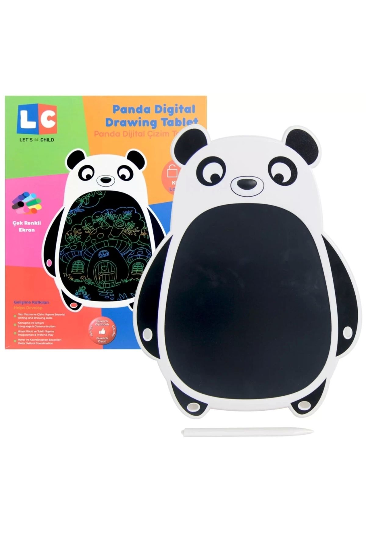 OurStyles LCD Dijital Renkli Panda Çizim Tableti 8,5 İnç