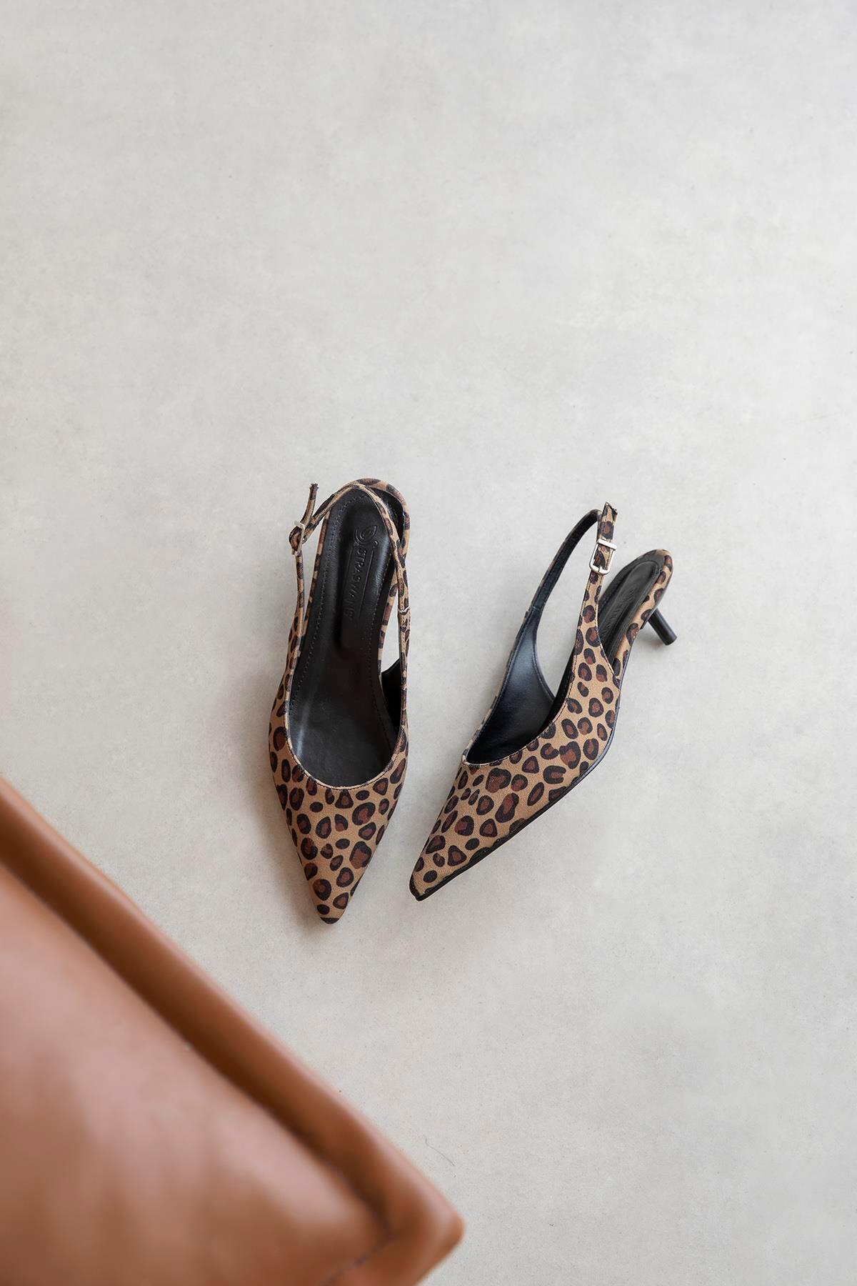 Straswans  Cuesta Kadın Topuklu Kumaş Ayakkabı Leopar - Görsel 3