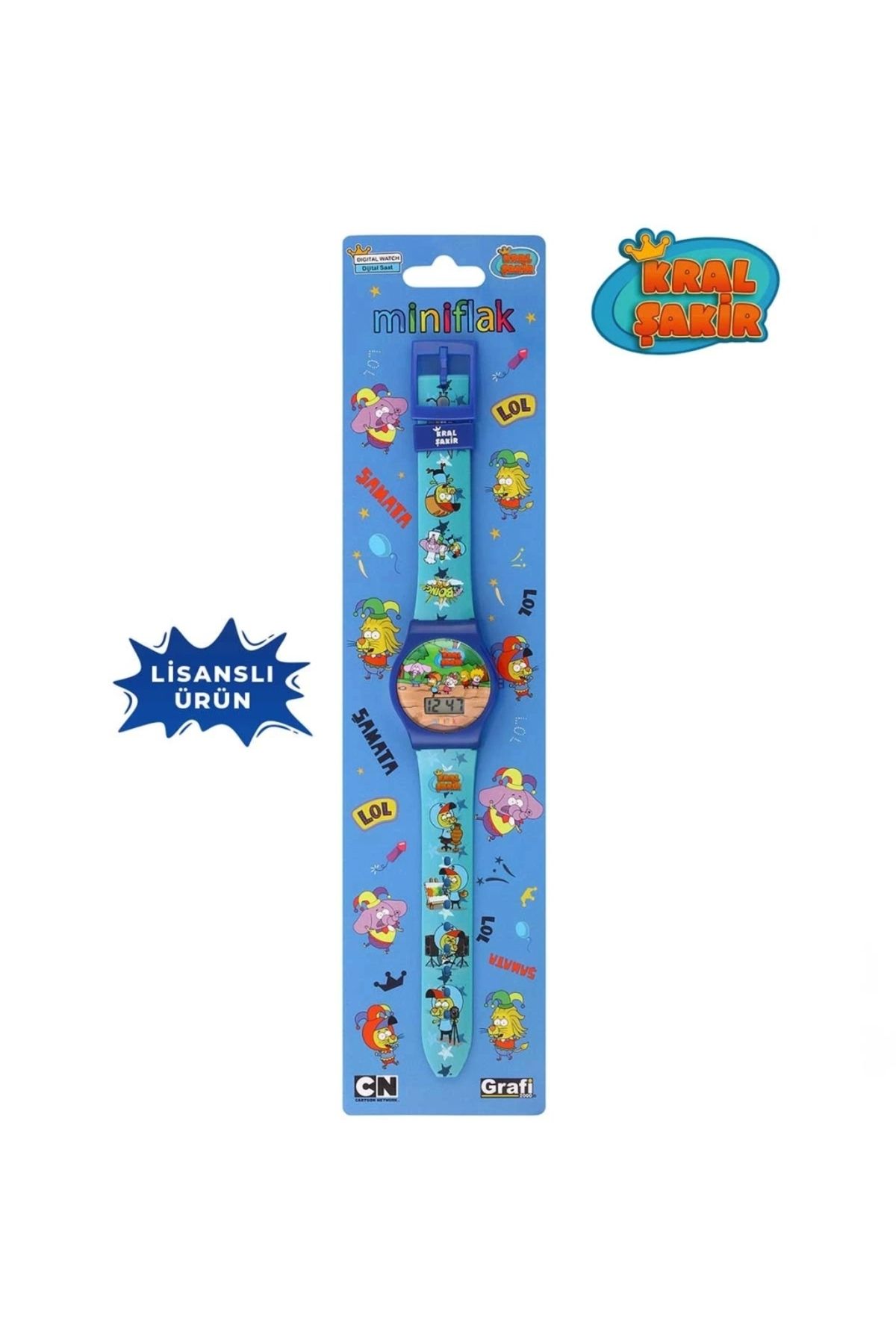 OurStyles MiniFlak Lisanslı Kral Şakir KS7151 Mavi Çocuk Kol Saati