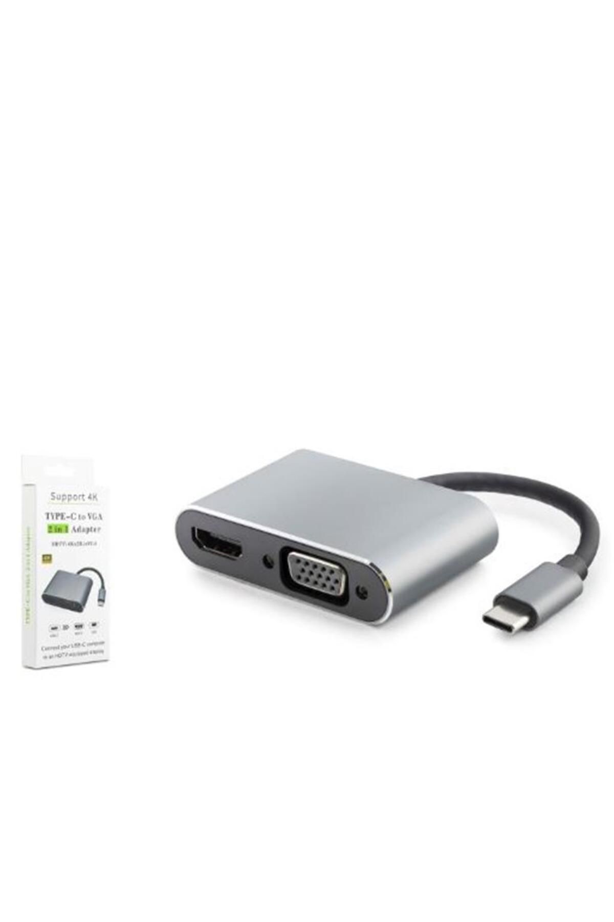 Vobotek Teknoloji HADRON HDX7838 TYPE-C TO HDTV HDMI 4K 30HZ + VGA 2IN1 GRİ