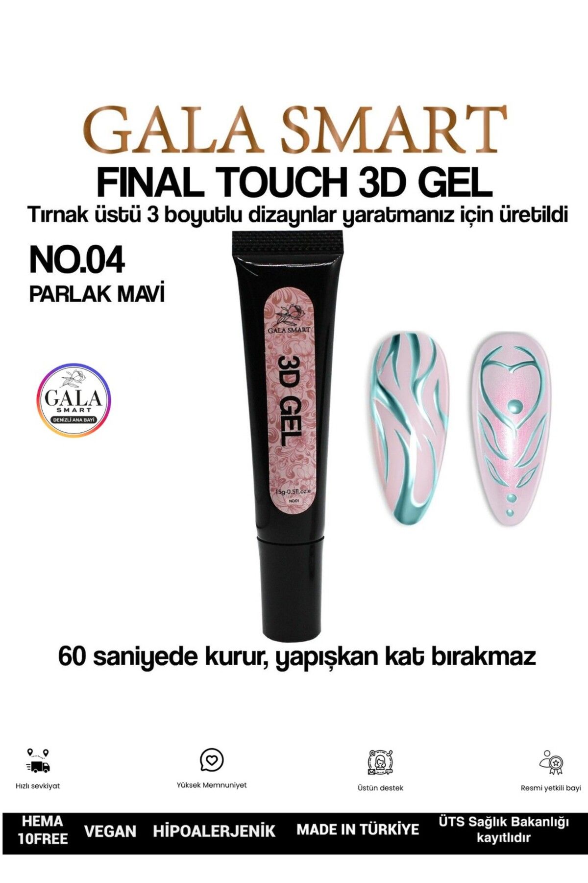 gala smart 3D 3 Boyutlu Nail Art Jeli