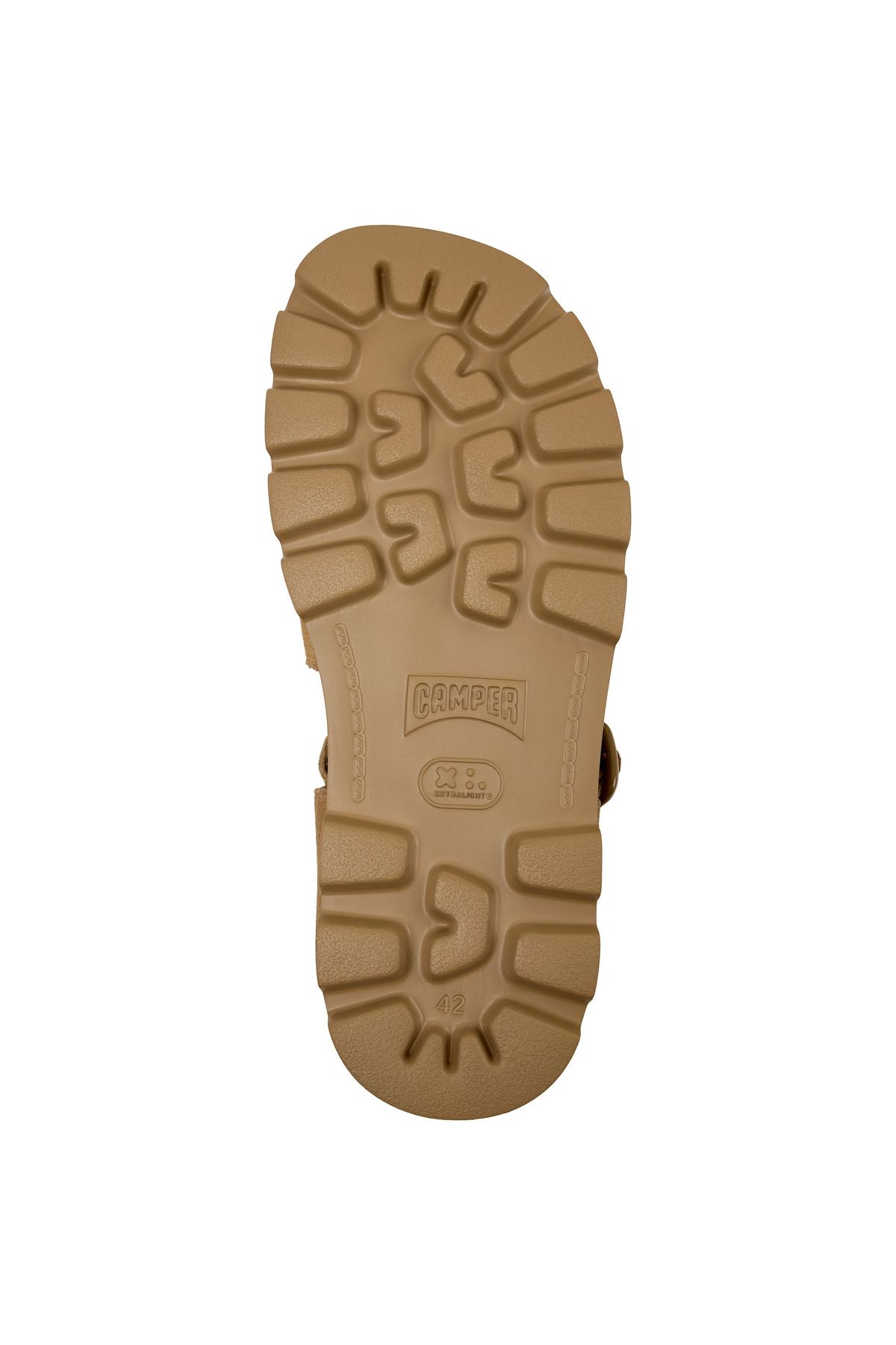 CAMPER-Men's Brown Hook And Loop Sandals Leather Upper With Open-Toe Comfortable EVA Sole Brutus 5