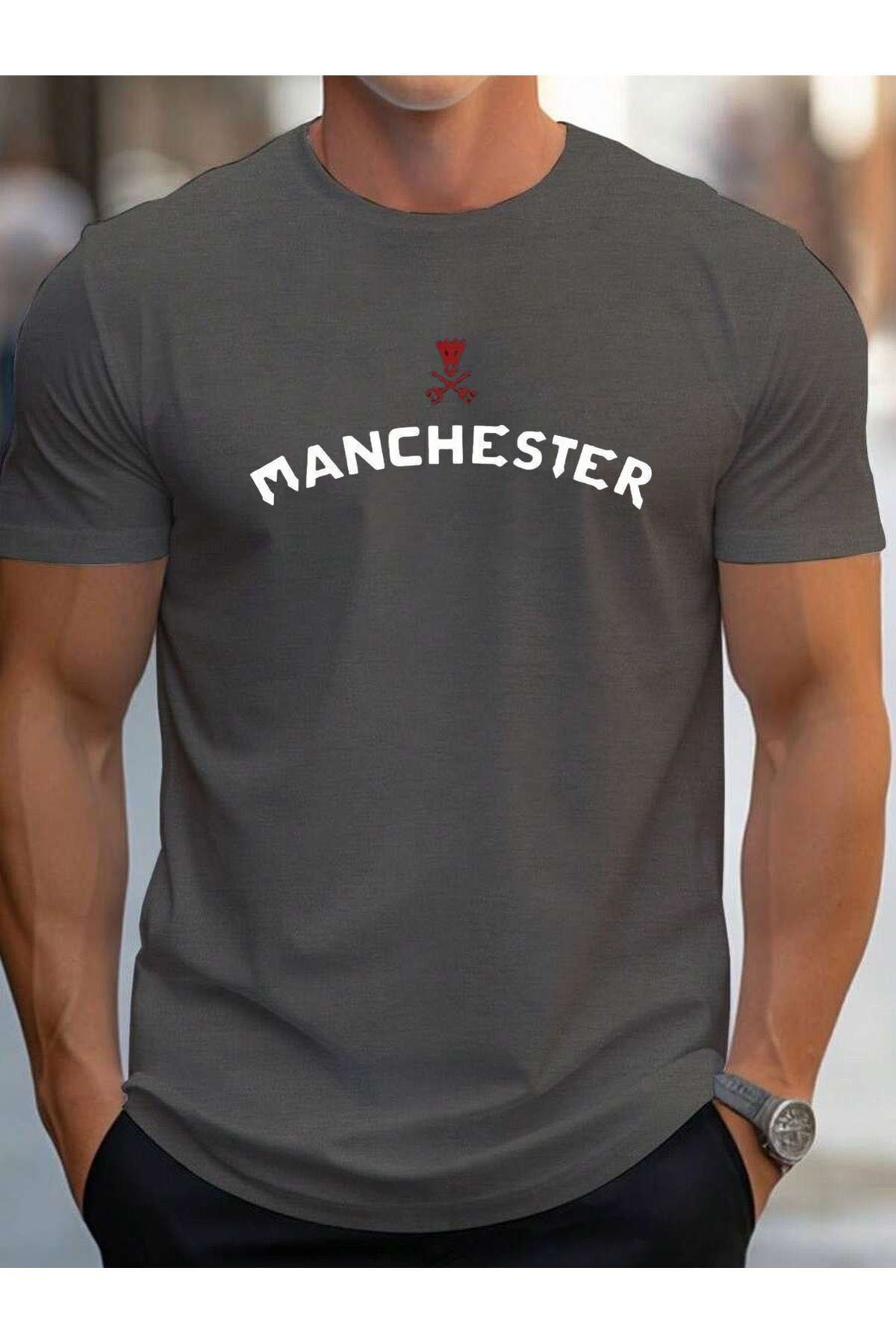 Hunors Sportswear & Company Manchester Baskılı Pamuk T-shirt