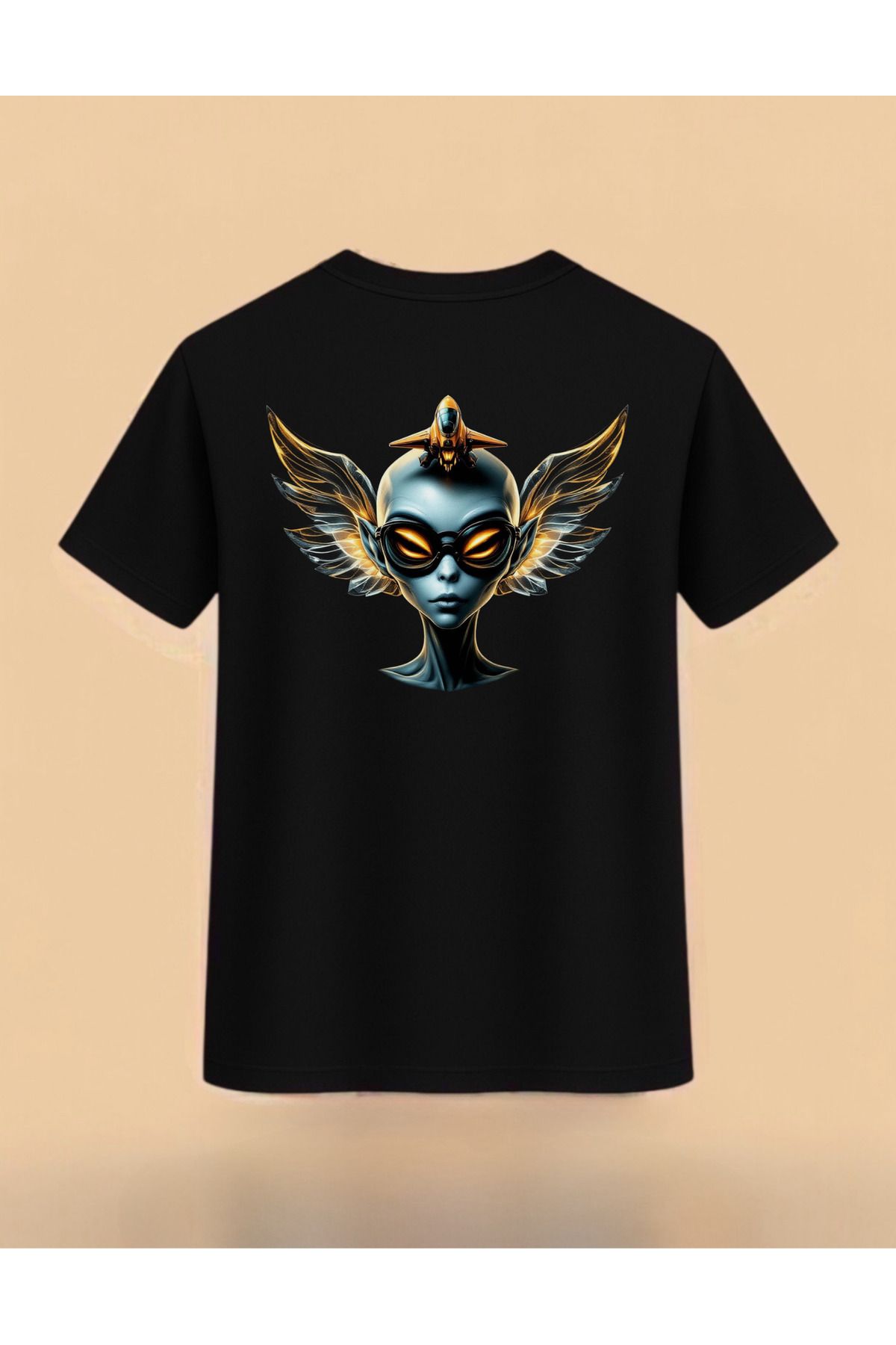 Boonvibe Uzaylı Tasarım %100 Pamuk Rahat Kalıp T-Shirt