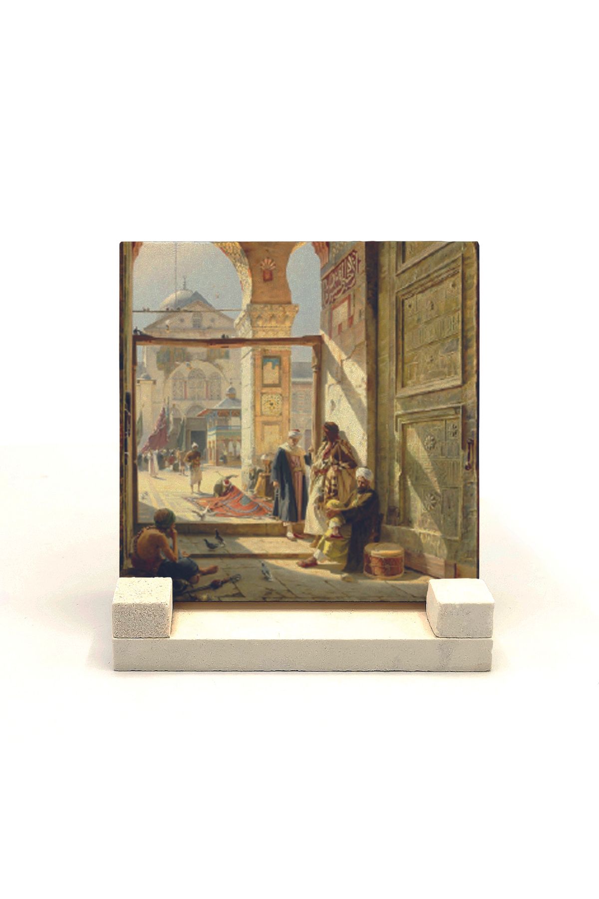 Souvenest Emevi Camii Kapısı Baskılı Doğaltaş Masaüstlük 10x10 Krt-134