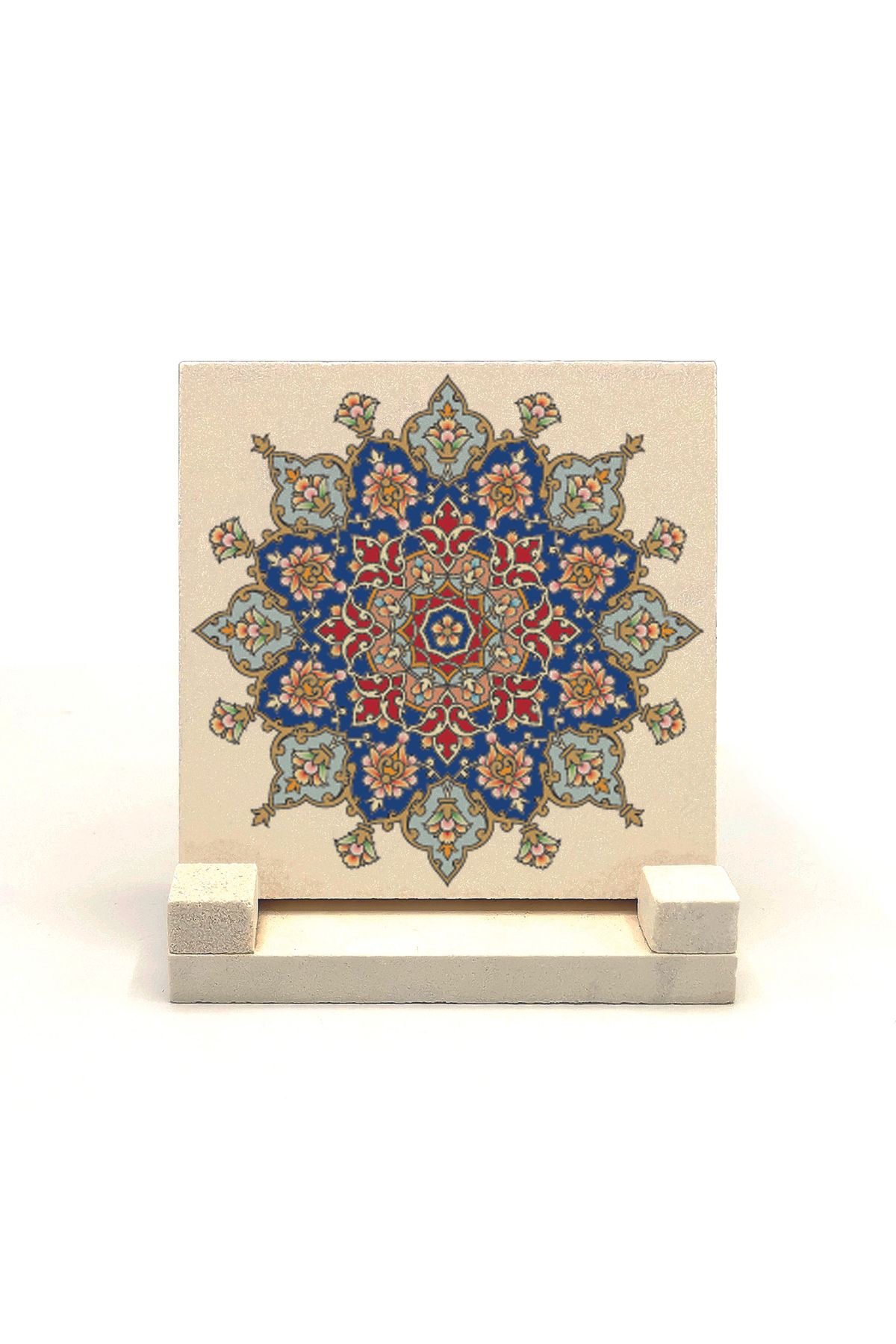 Souvenest Rumi Desen Baskılı Doğaltaş Masaüstlük 10x10 KD-54