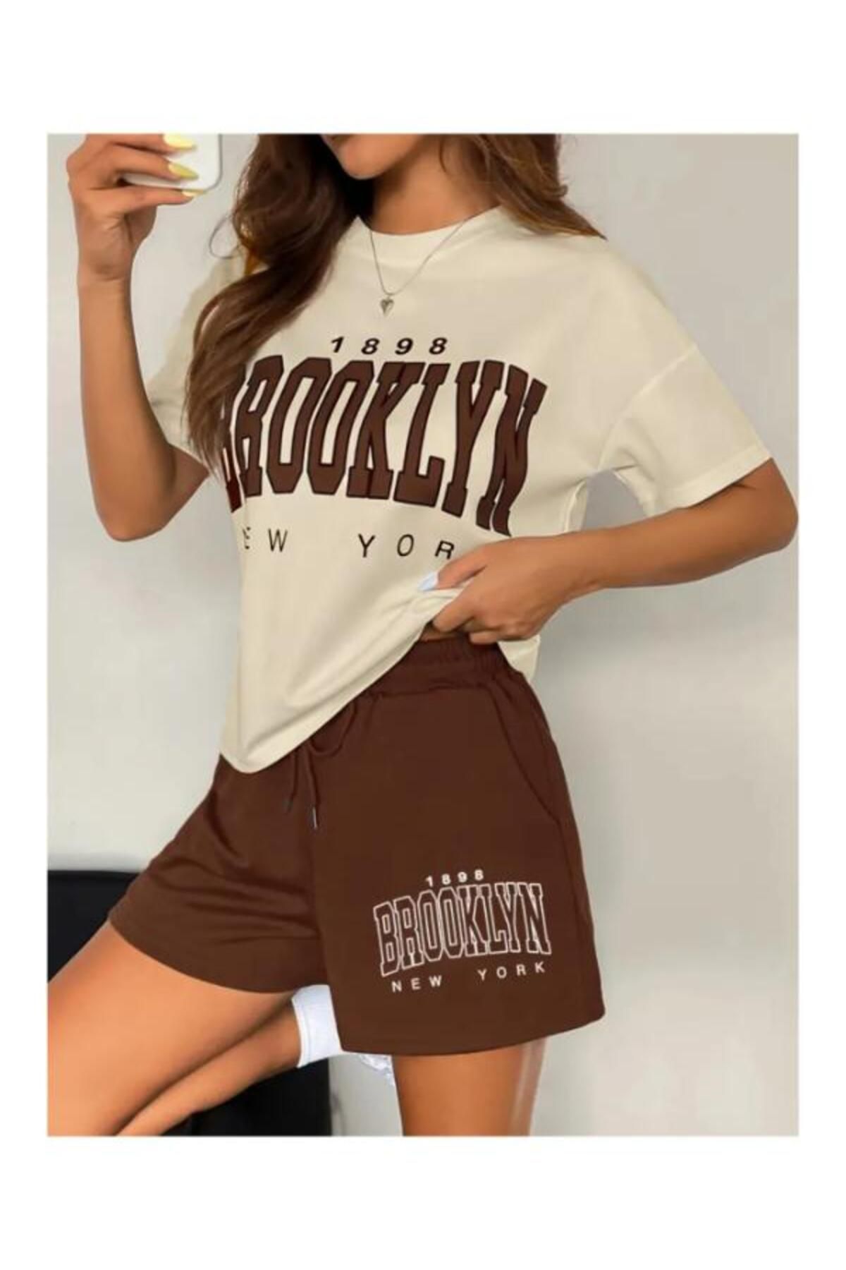 COMANCHERO Kadın Baskılı T-shirt Ve Şort Alt Üst Takım